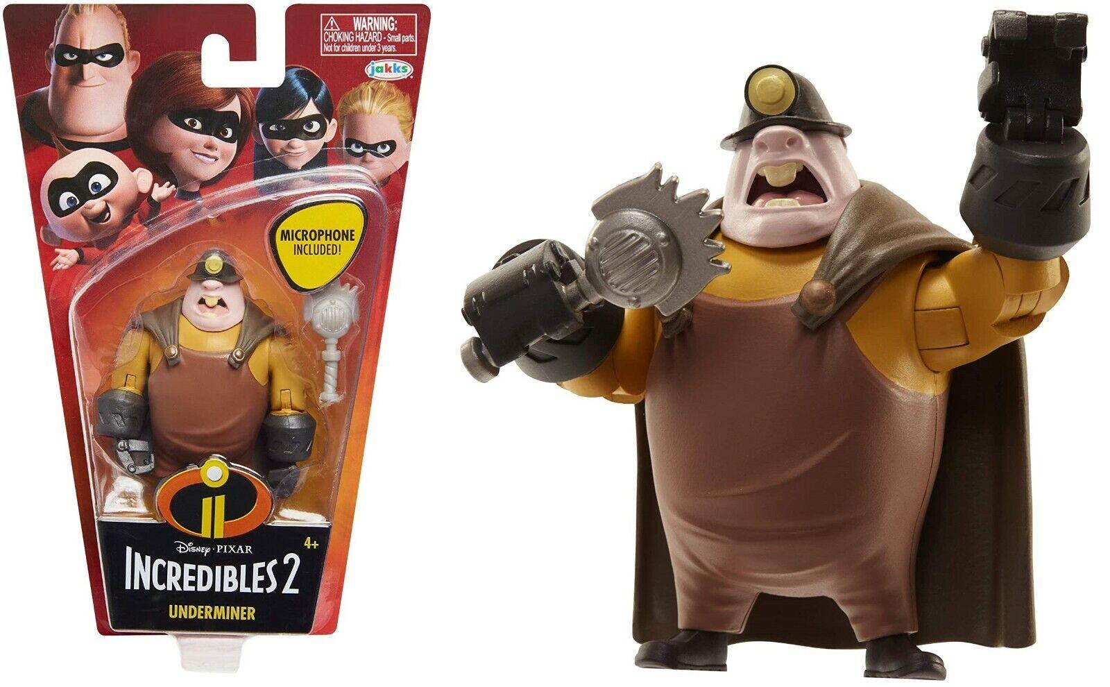 Incredibles 2 Disney Pixar Underminer figure with included microphone for kids of ages 4+