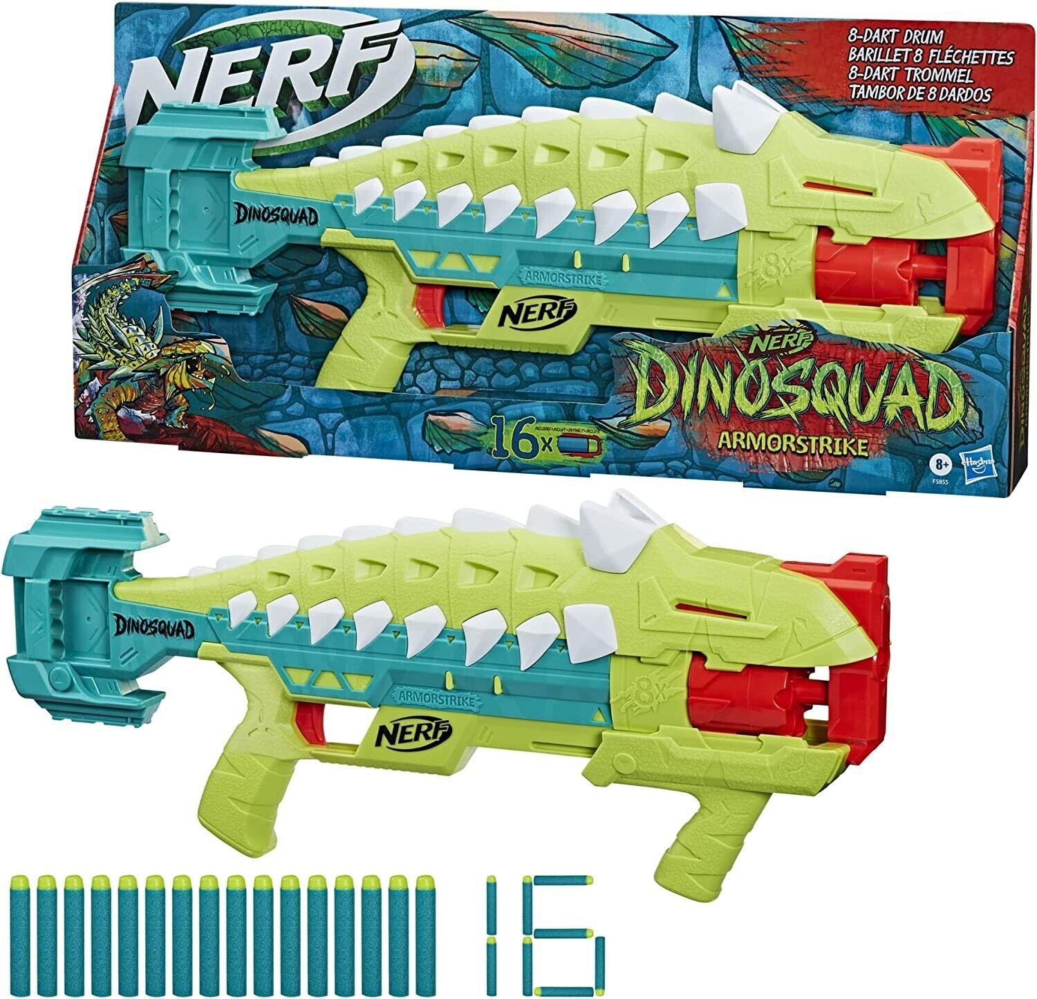 Nerf DinoSquad Armorstrike Dart Blaster 8-Dart Rotating Drum New Toy Gun Fire