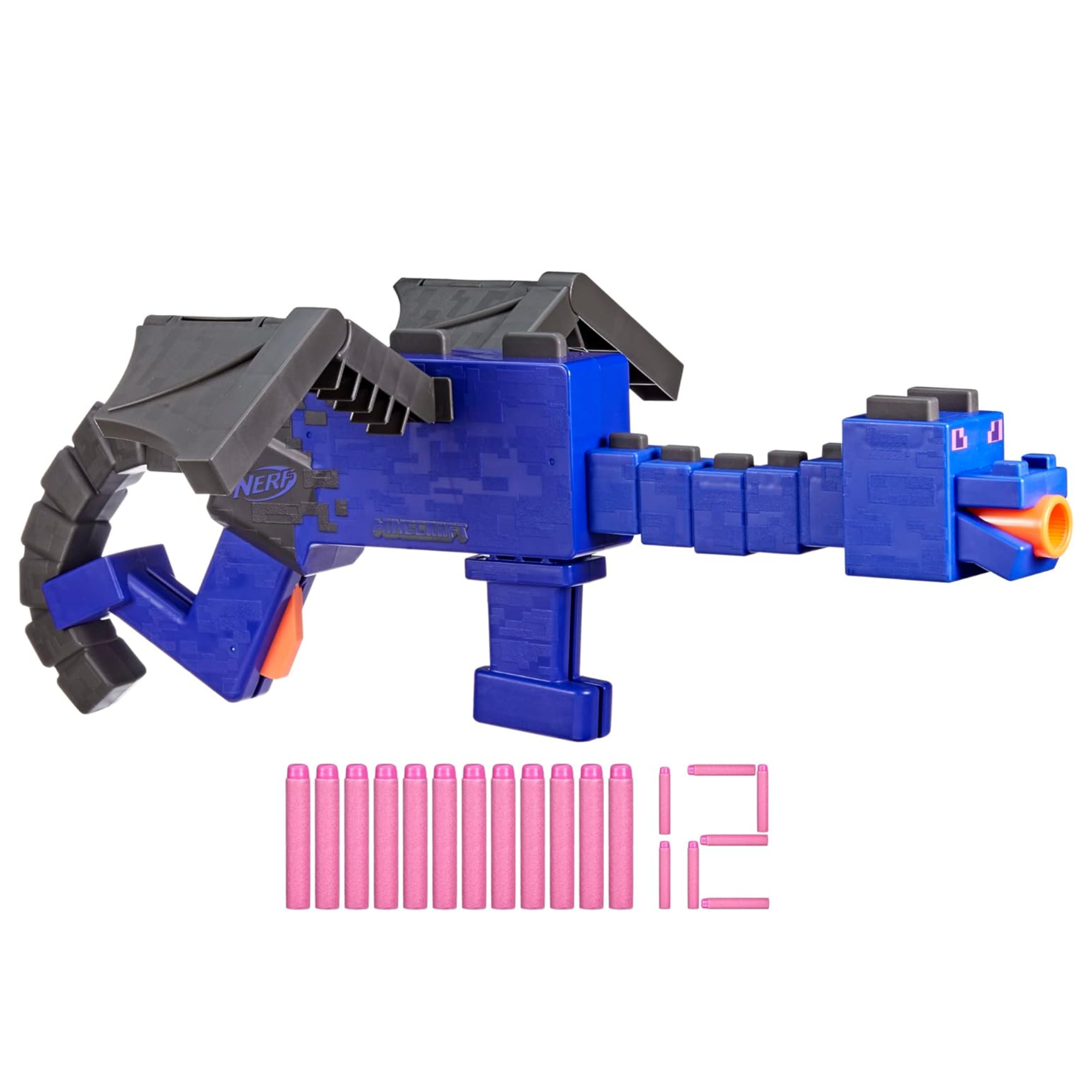 Nerf Minecraft Ender Dragon Blaster 4-Dart Clip 12 Elite Foam Darts