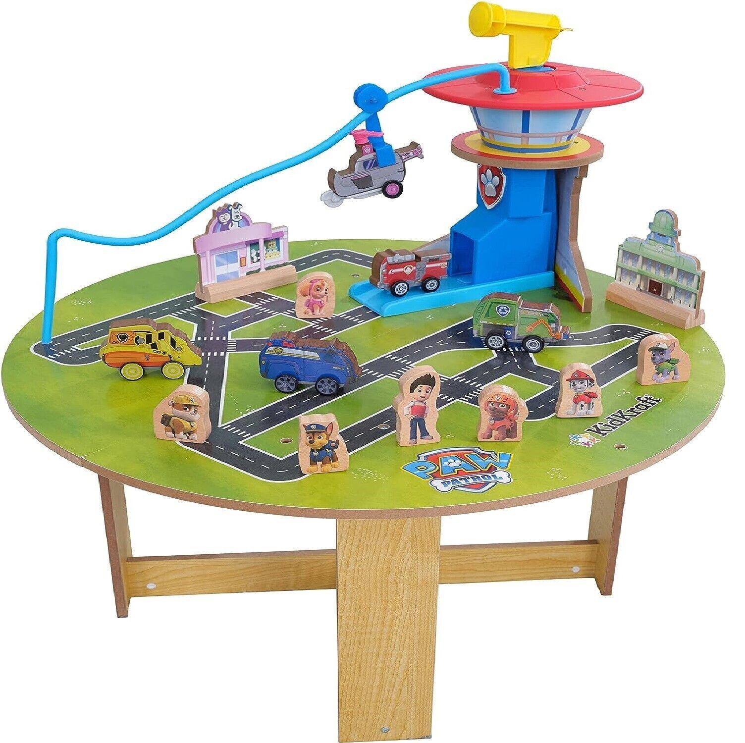 KidKraft Wooden Paw Patrol Mission Ready Activity Table Toys Cars Zipline Play