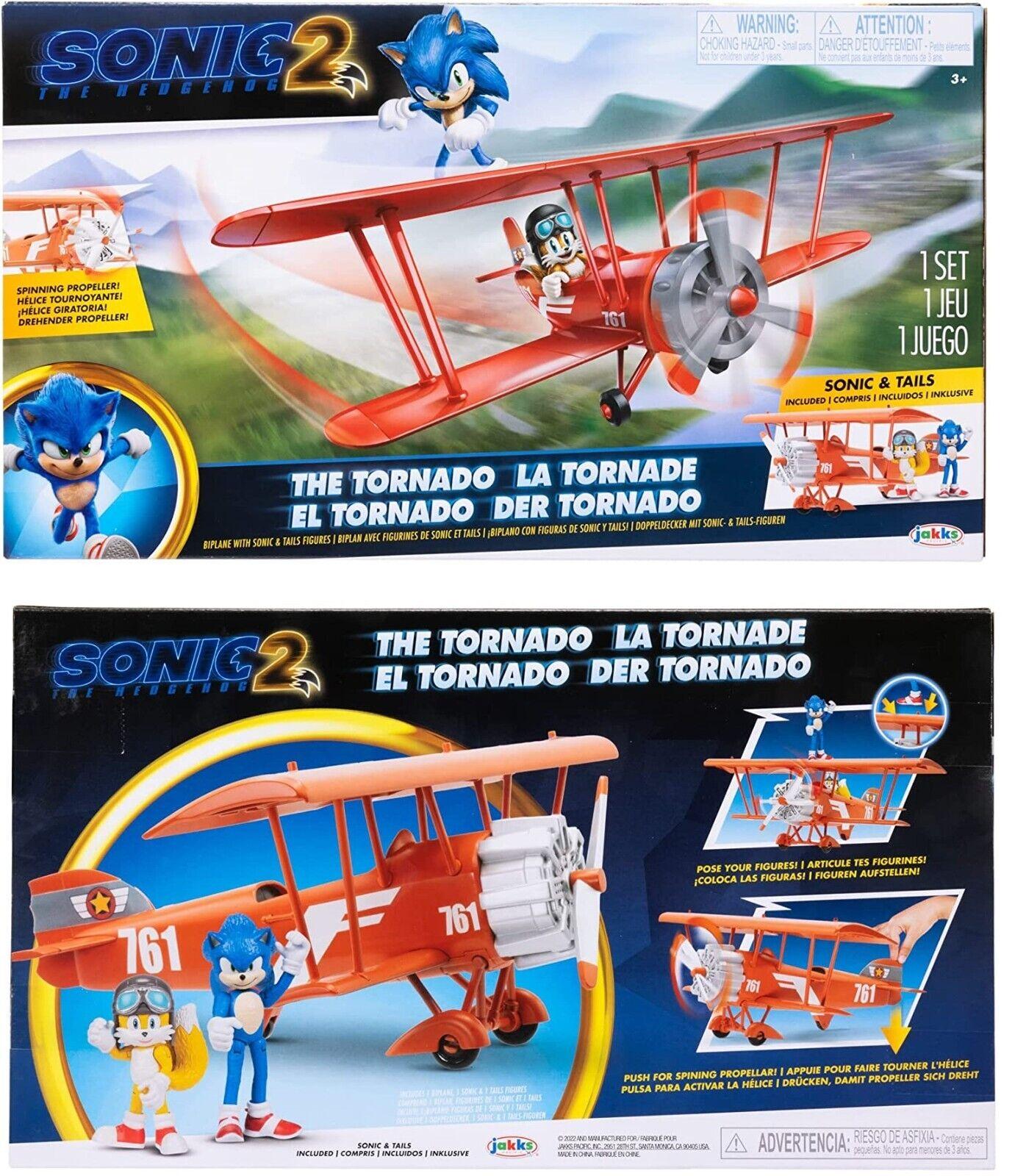Sonic The Hedgehog 2 Sonic & Tails The Tornado Plane Ages 3+ New Toy Biplane Fun