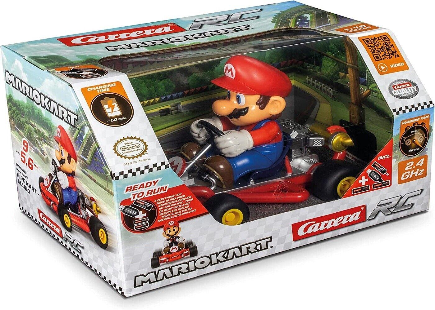 Carrera RC 21cm Mario Kart 8 in Pipe Kart 2.4GHz Race Car Jeep Play Gift Kids