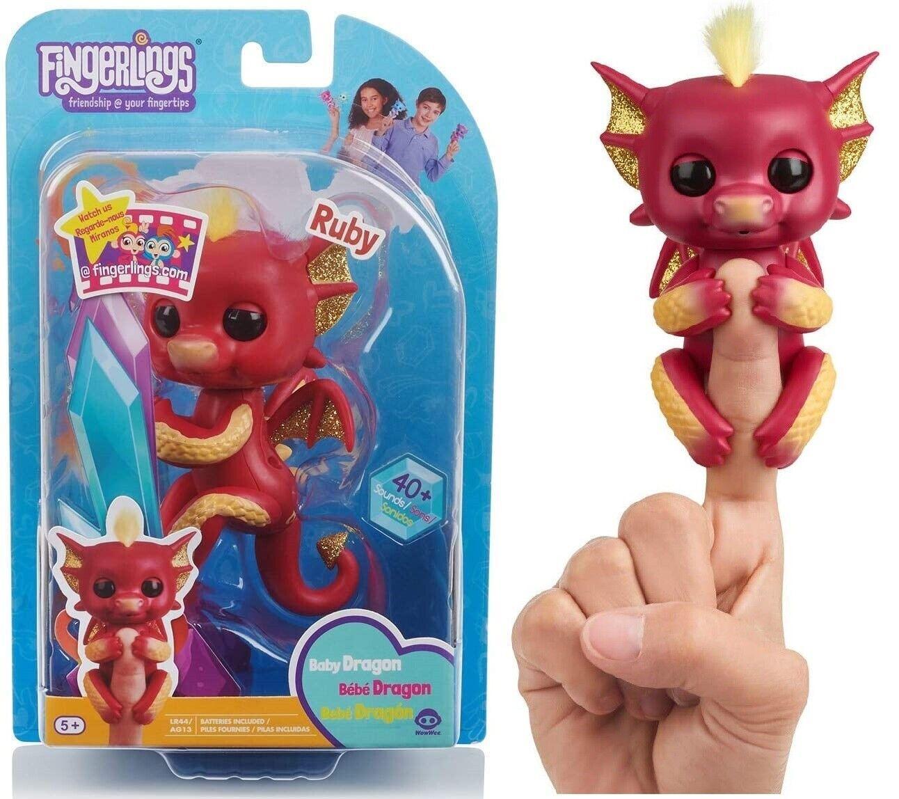 WowWee Fingerlings Baby Dragon Ruby Interactive Toy Pet