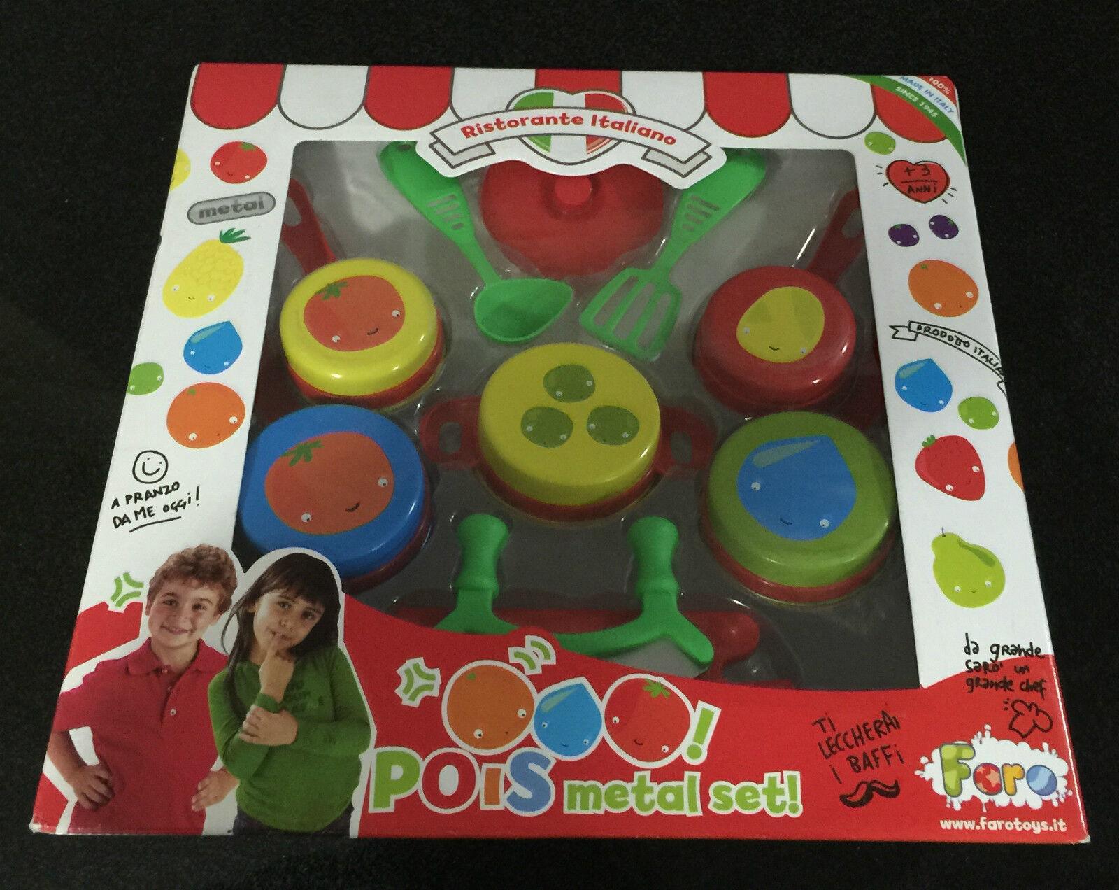 Kitchen Toy Pretend Play Faro Ristorante Metal Pan Chef Cooking Ages 3 Girls Fun