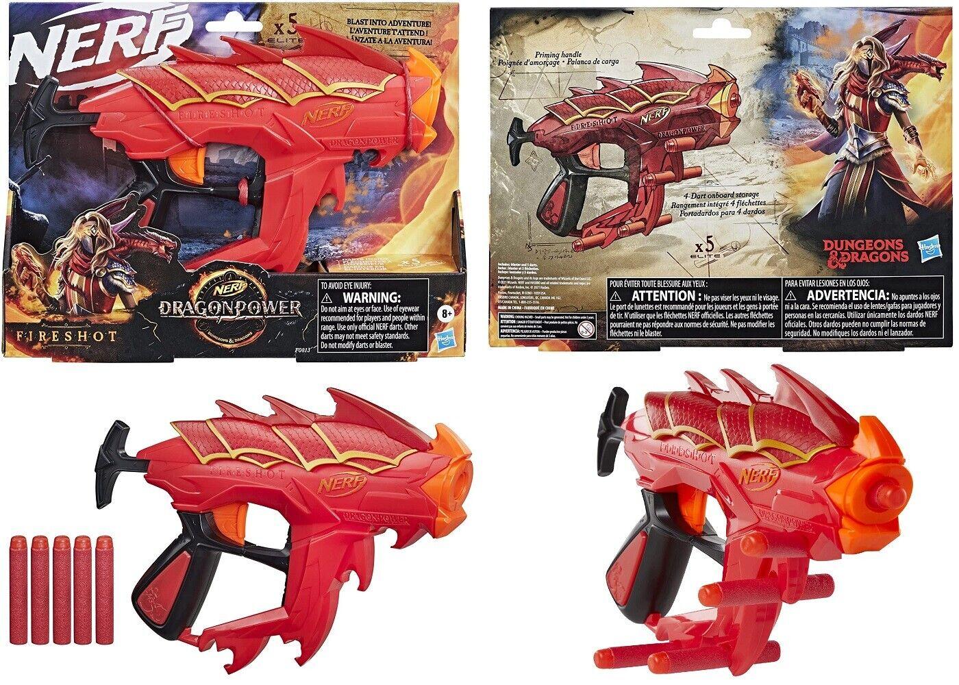 Nerf Dragon Power Fireshot Dart Blaster Ages 8+ Toy Gun Fire Shot Play Dino Fun