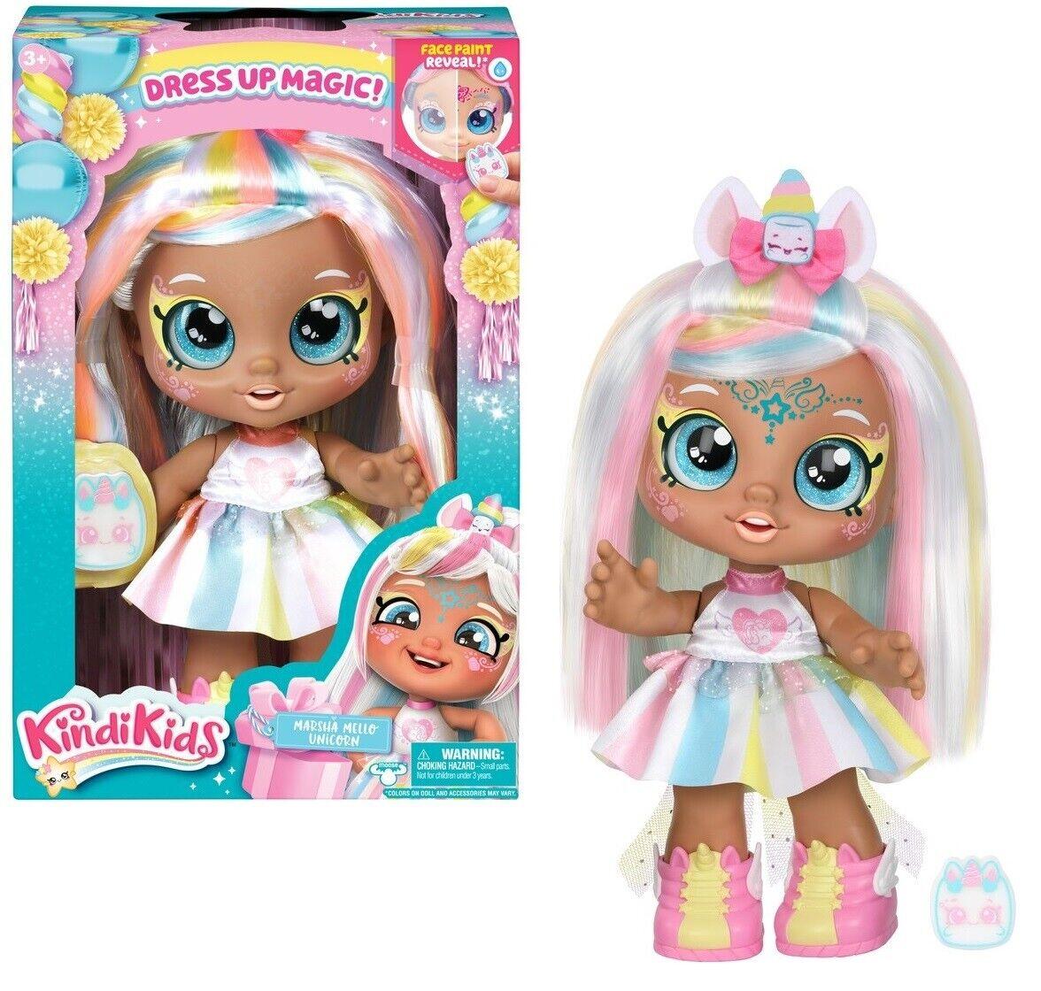Kindi Kids - Marsha Mello Unicorn Face - Dress Toddler face Paint Reveal Doll Unicorn Play Fun