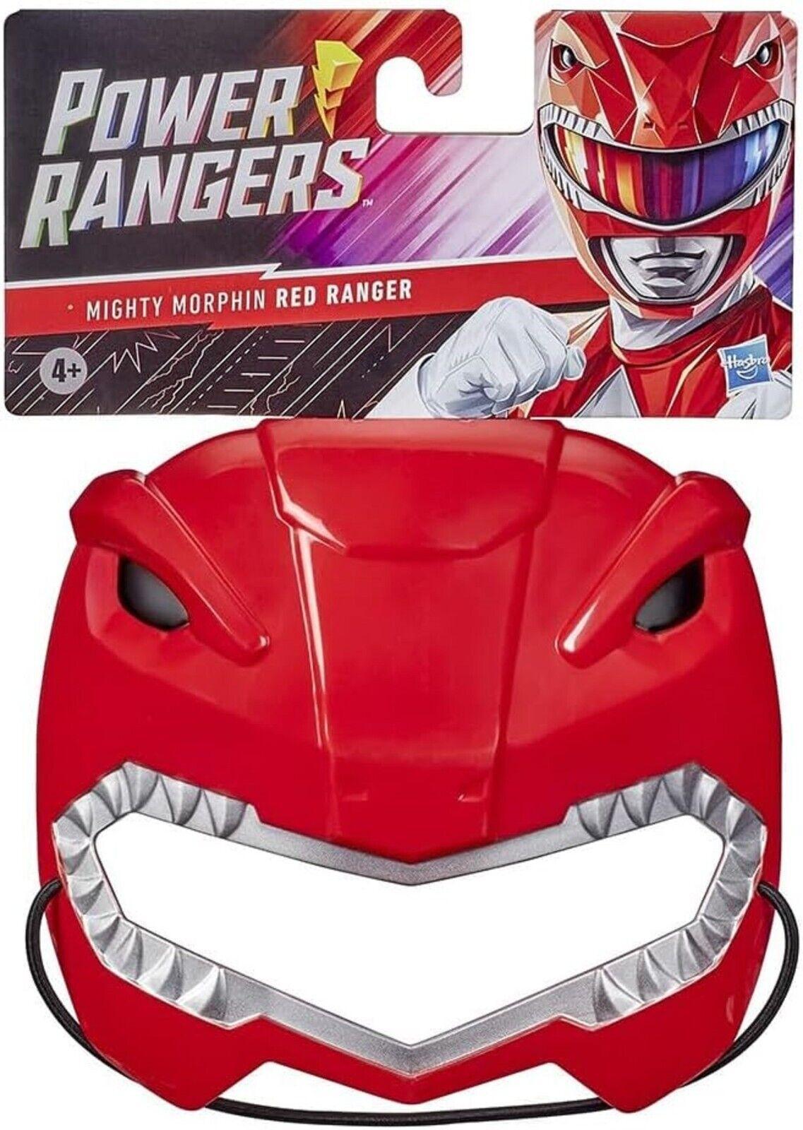 Power Rangers Mighty Morphin Base RED Ranger Face Mask Elastic Drawstring