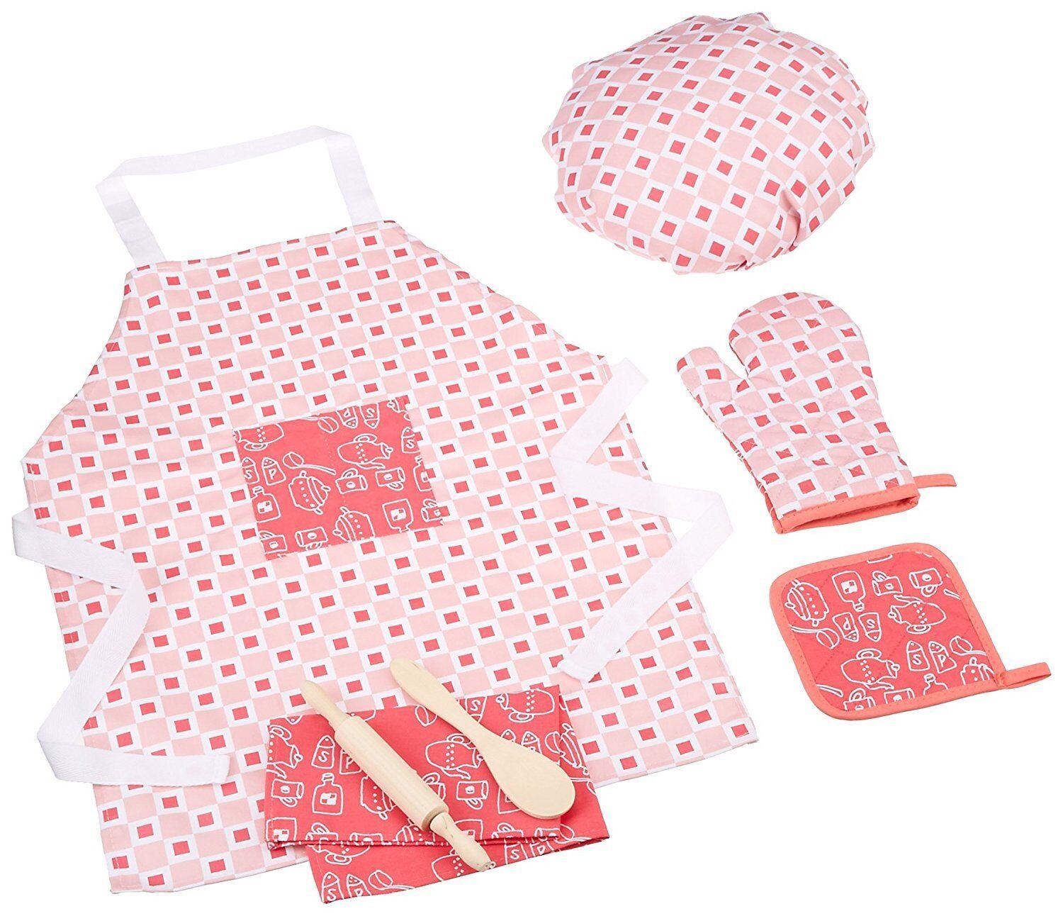 Toysmith Deluxe Chef Set Hat Ages 5+ New Toy Wooden Spoon Hot Pad Rolling Pin
