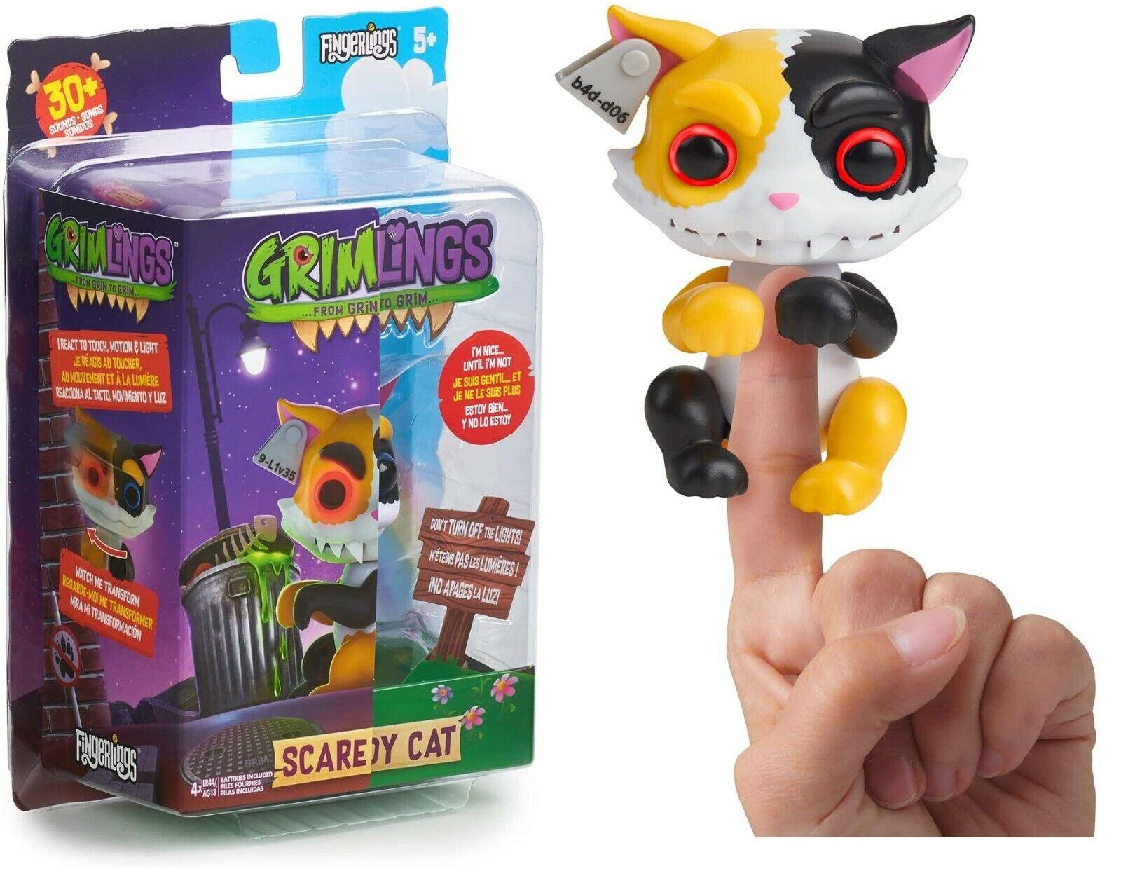WowWee Fingerlings Kitten Grimlings Scaredy Cat Interactive Toy Pet