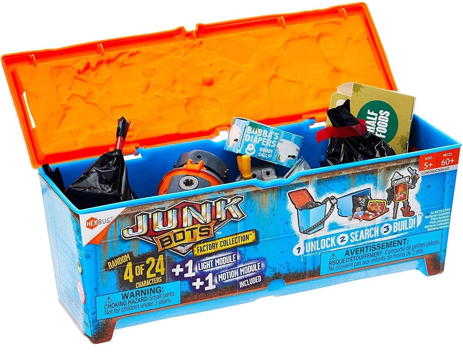 HEXBUG 4 Junkbots Season 2 Large Dumpster Assorted Robot Junk Bot Factory Chain