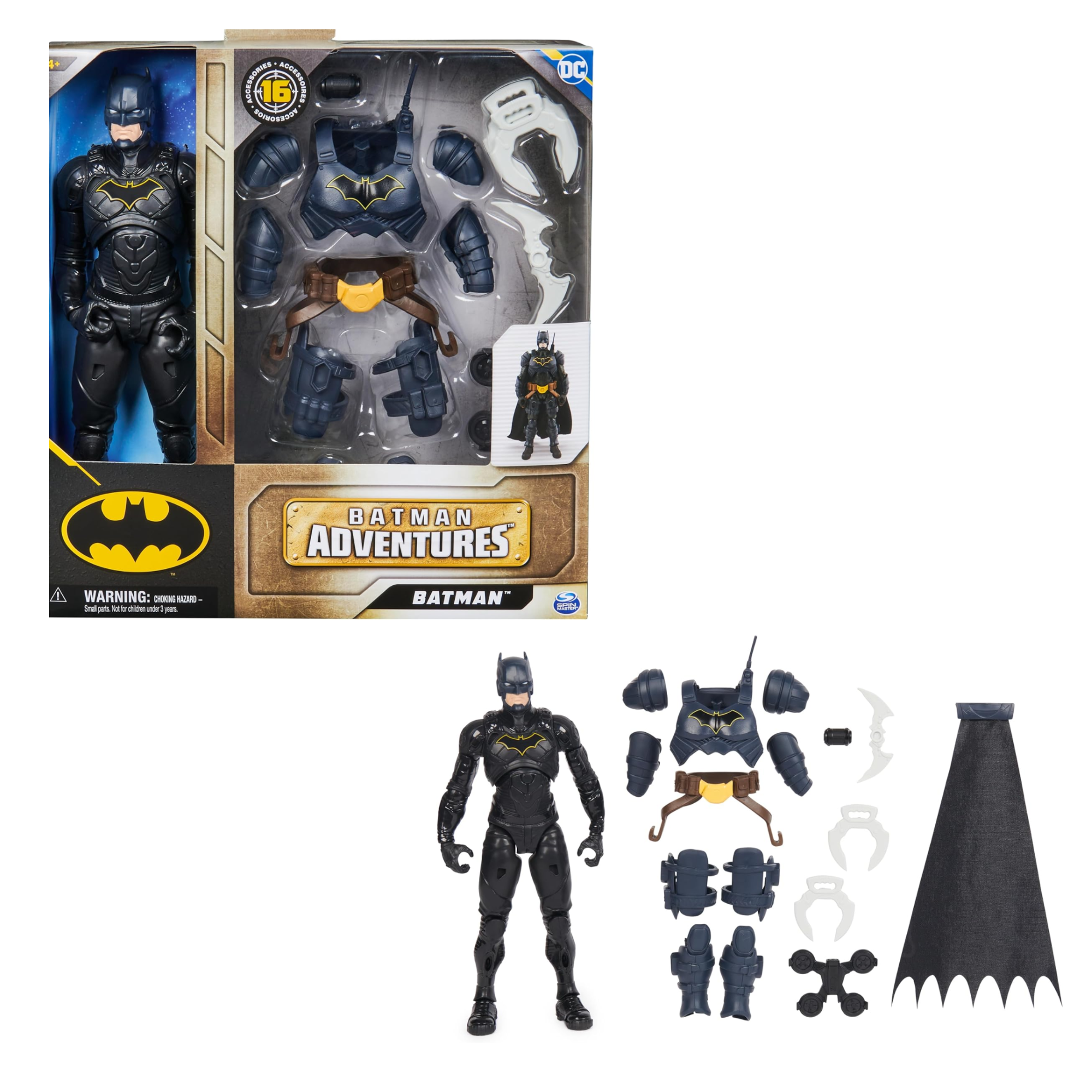 Batman Adventures Action 12 Inch Figure with 16 armor accessories Gadget Play
