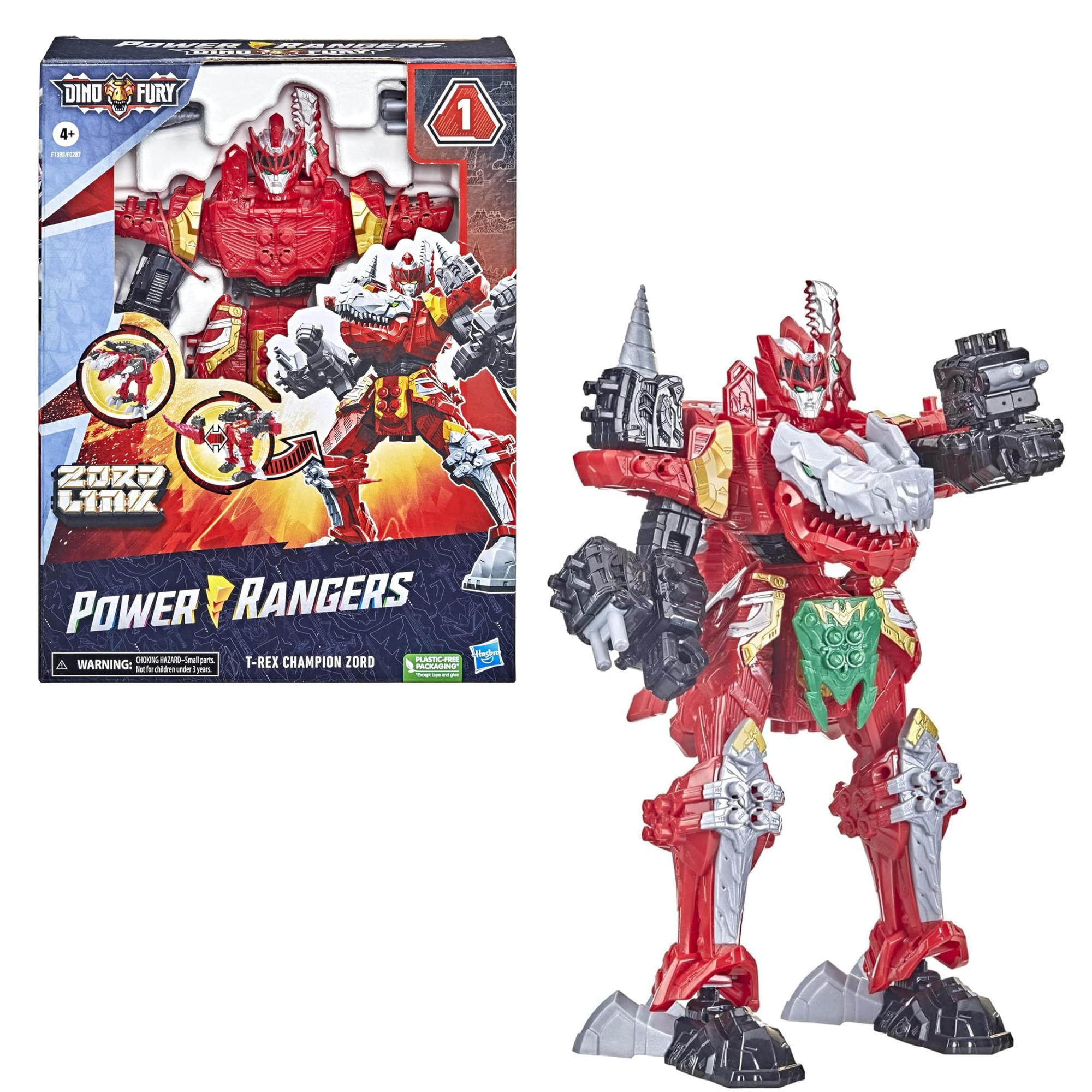Power Rangers Dino Fury T-Rex Champion Zord Dino Fury Key Mix-and-Match System