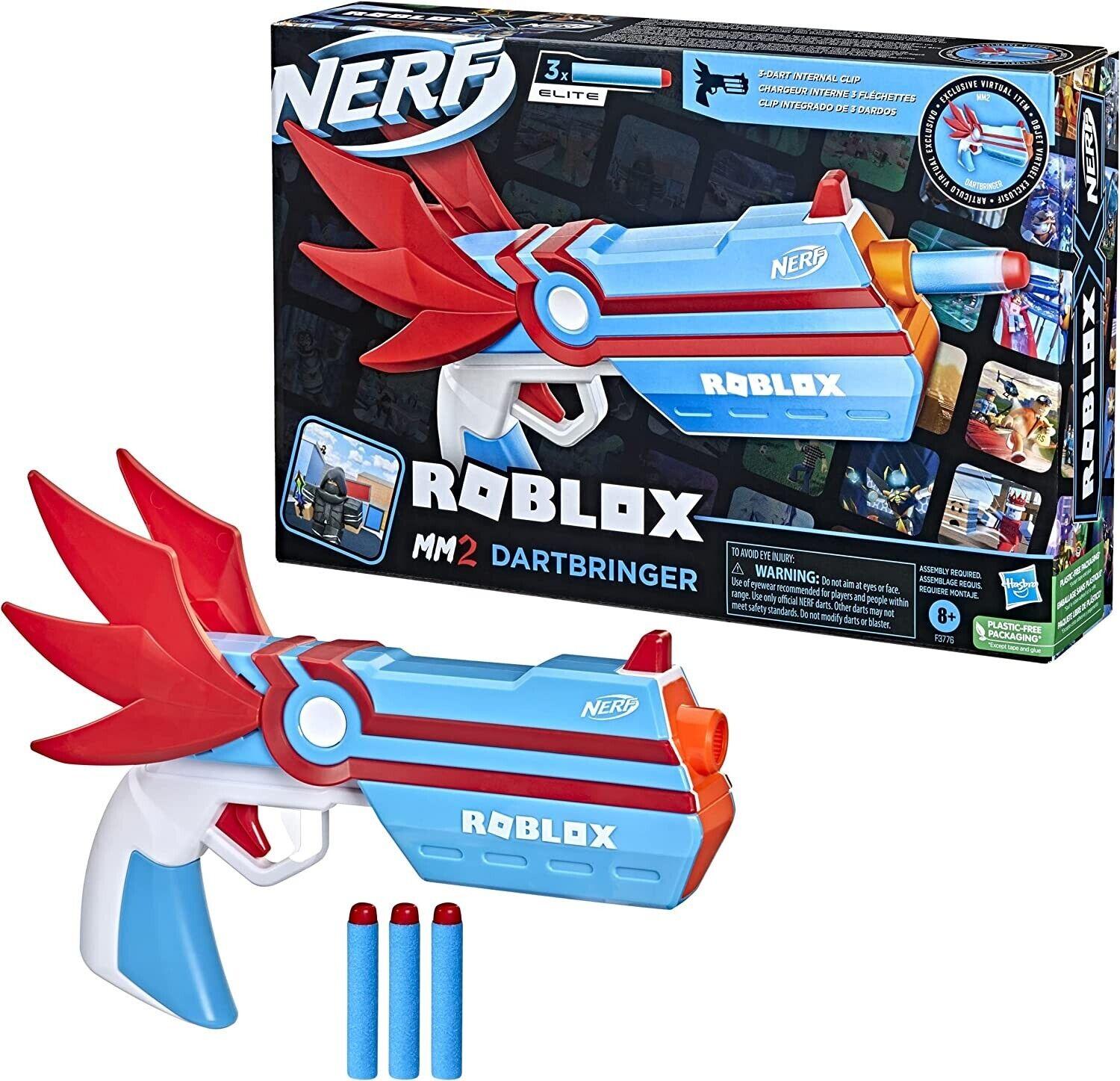 NERF Roblox MM2 Dartbringer Blaster Blue Ages 8+ New Toy Gun Play Fire Gift
