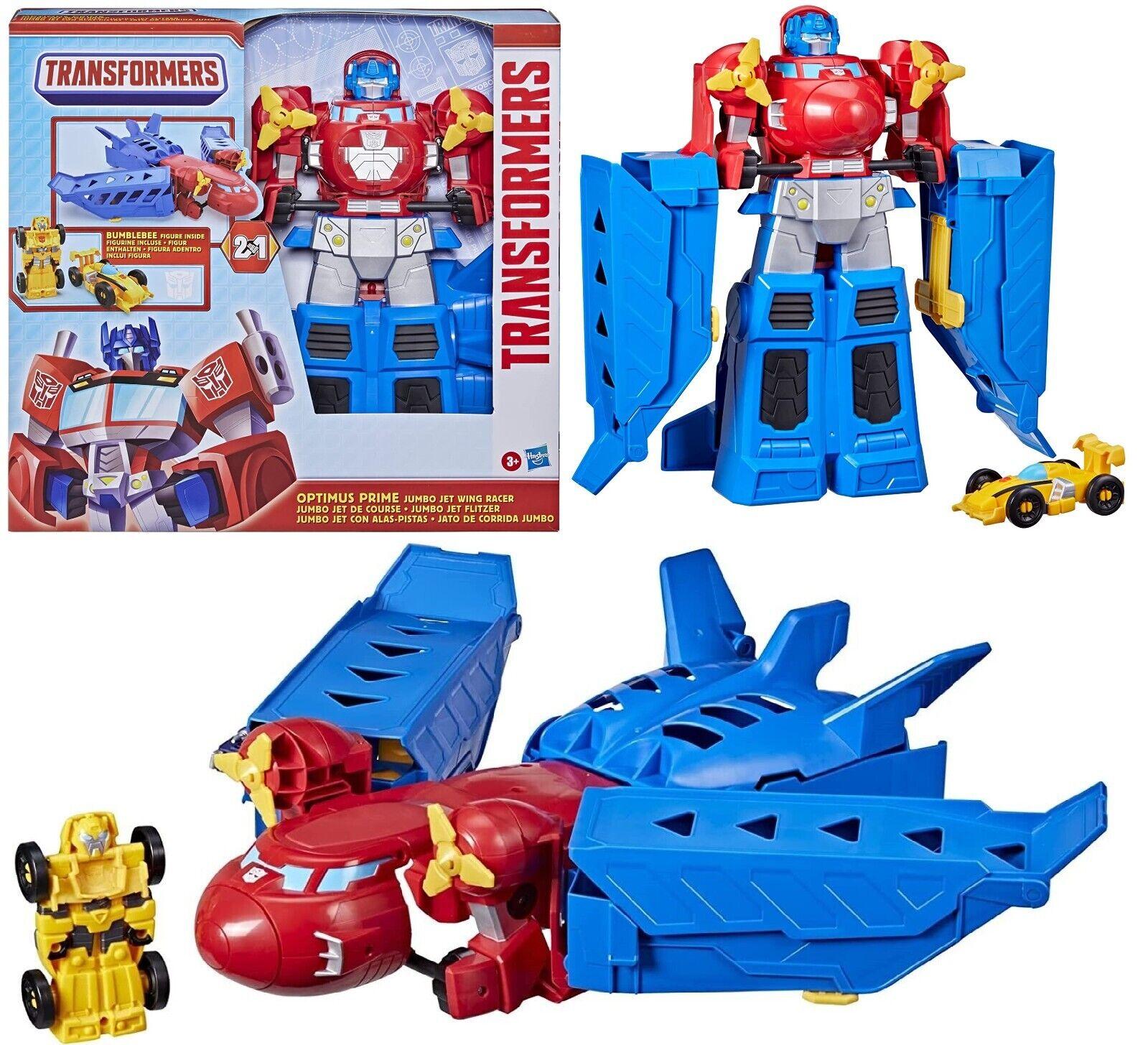 Transformers Optimus Prime Jumbo Jet Wing Racer Bumblebee Plane Car Robot Play