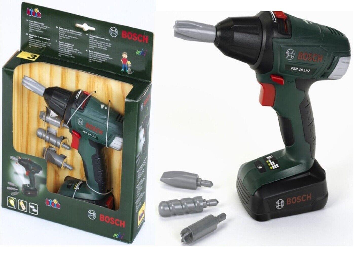 Bosch Cordless Drill Screwdriver Ages 3+ Toy Build Play Bits Rotate Sound Light