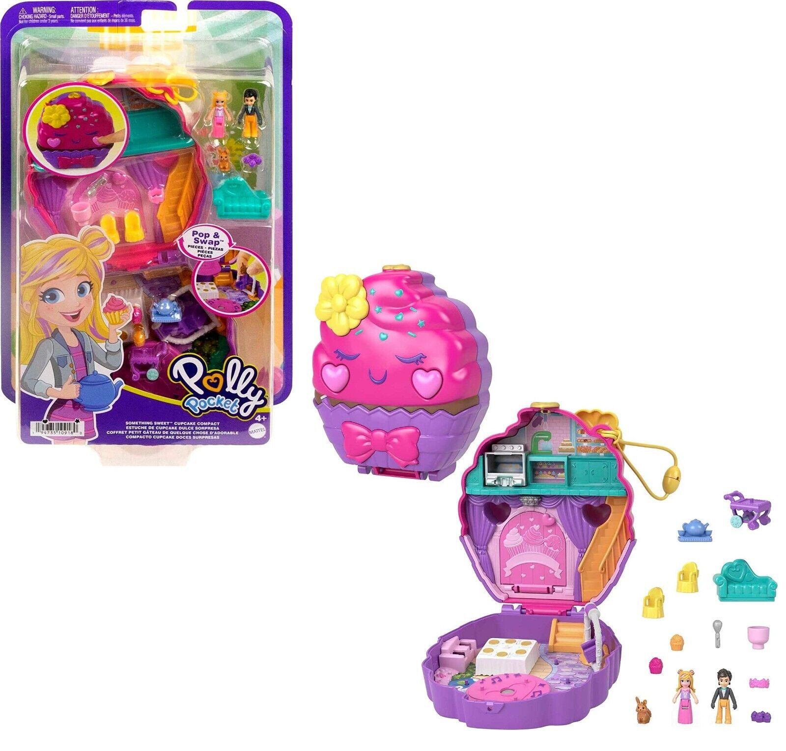 Polly Pocket World - Sweet Cupcake - Pop and Swap Feature 5 Reveals & Related Accessories 4+ Toy