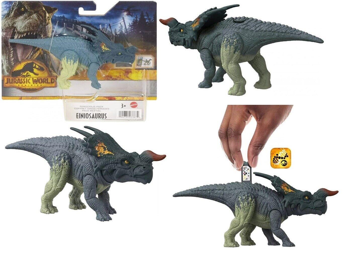 Jurassic World-Einiosaurus-Dominion Ferocious Pack Ages 3+ Toy Dino Dinosaur Play