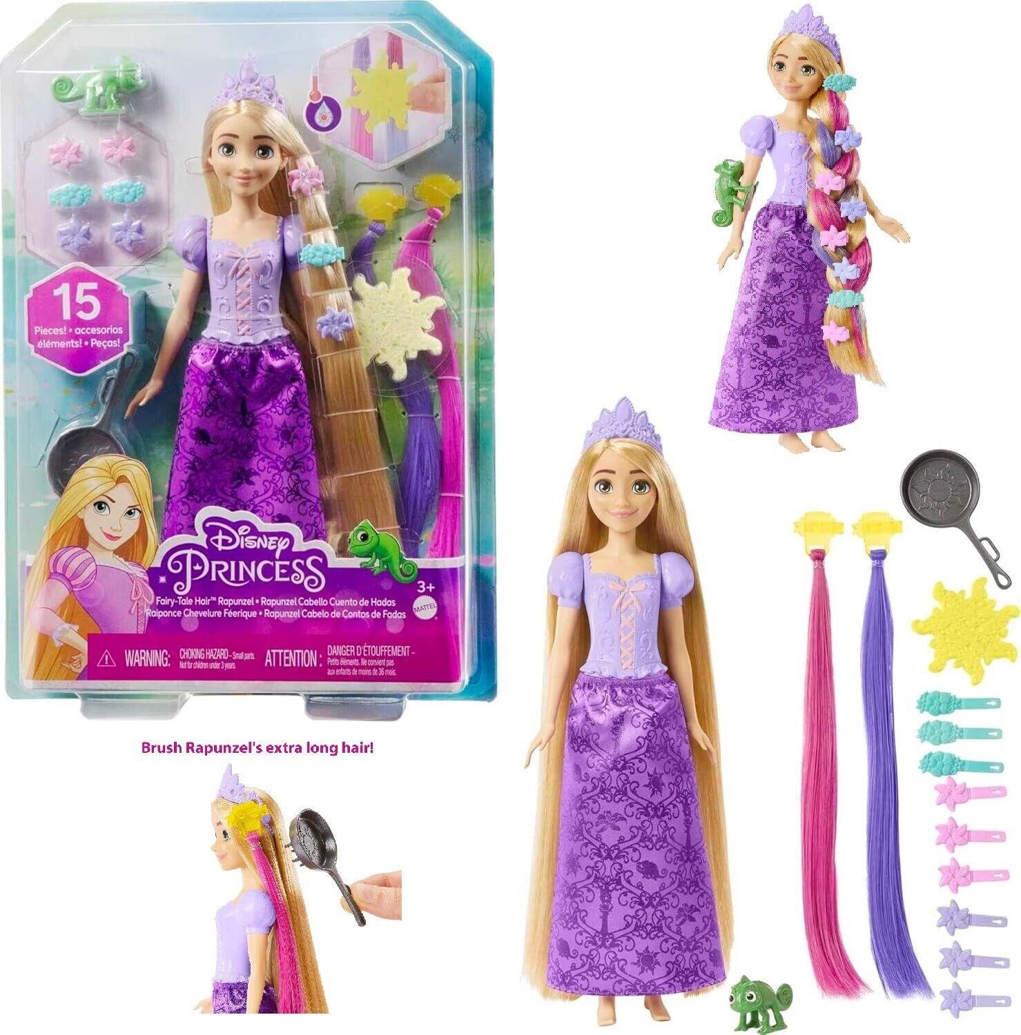 Mattel Disney Princess Rapunzel Doll with Color-Change Hair Extensions Style