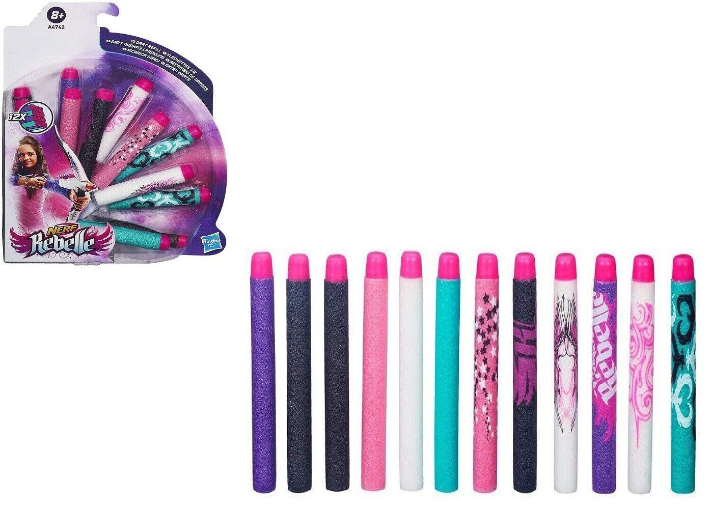 Nerf Rebelle Toy 12 Foam Dart Pack Blaster Refill Secrets and Spies Gun Bow Play