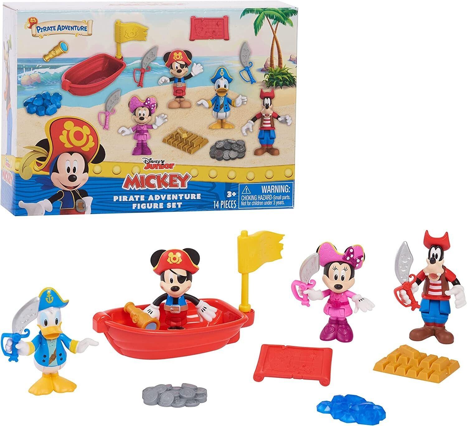 Mickey Mouse Pirate Adventure Figure Set Kids Ages 3+ New Toy Donald Duck Boat