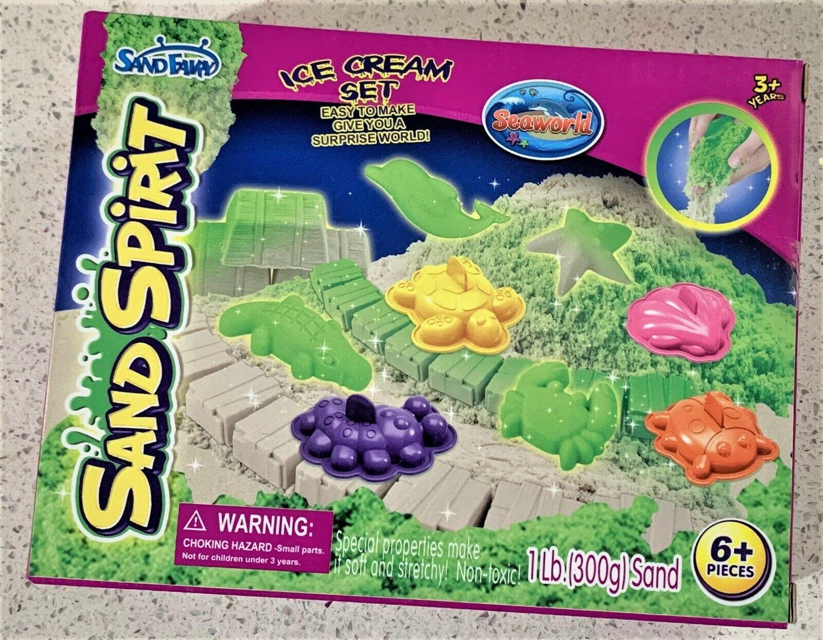 Sand Spirit Set 6+ pieces 300G Glow in the dark sand ages 3+ Toy Play Build Colour