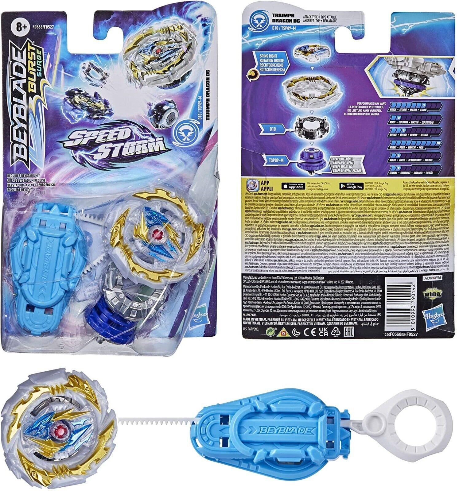 Beyblade Burst Surge Speedstorm Triumph Dragon D6 Spinning Top Starter Pack