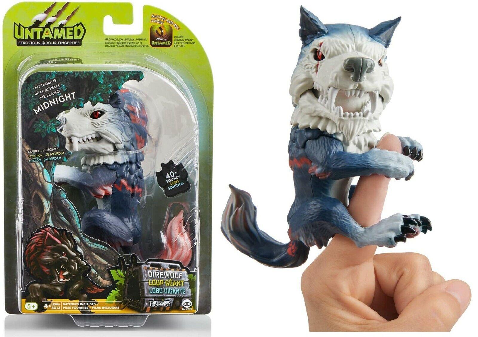 WowWee Fingerlings Untamed Direwolf Midnight Interactive Toy Pet