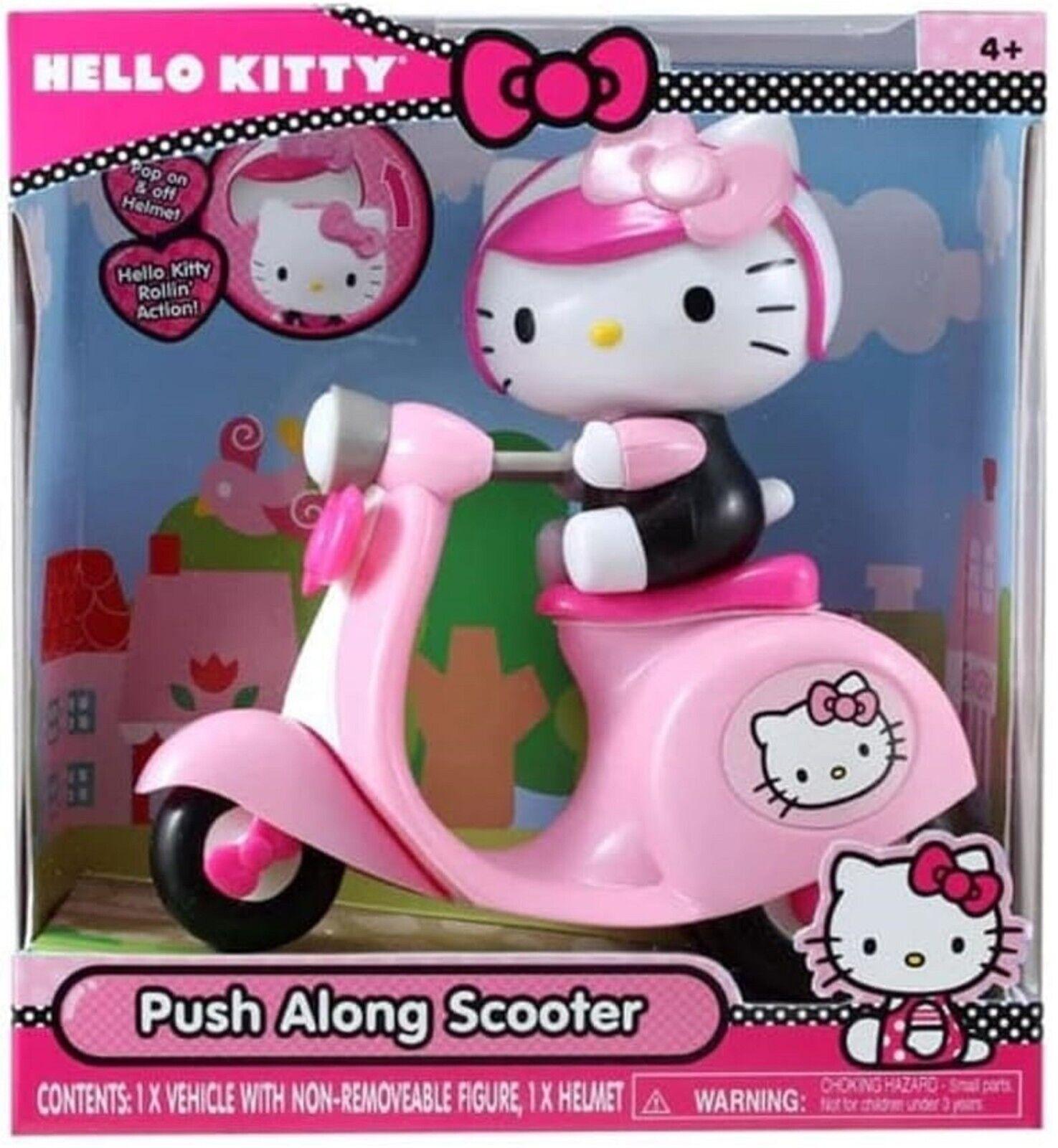 Hello Kitty Push Along Scooter Helmet Play Race Gift Set Car Doll