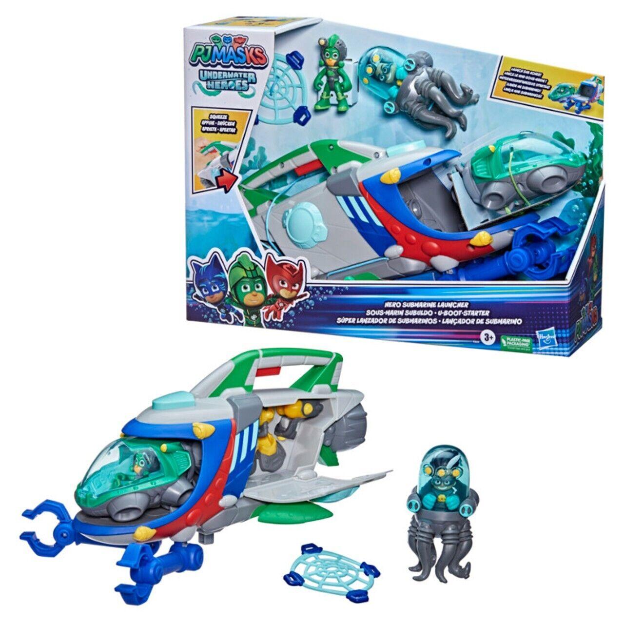 PJ Masks Hero Submarine Launcher With Launch Sub Rover and Grabber Claw Play