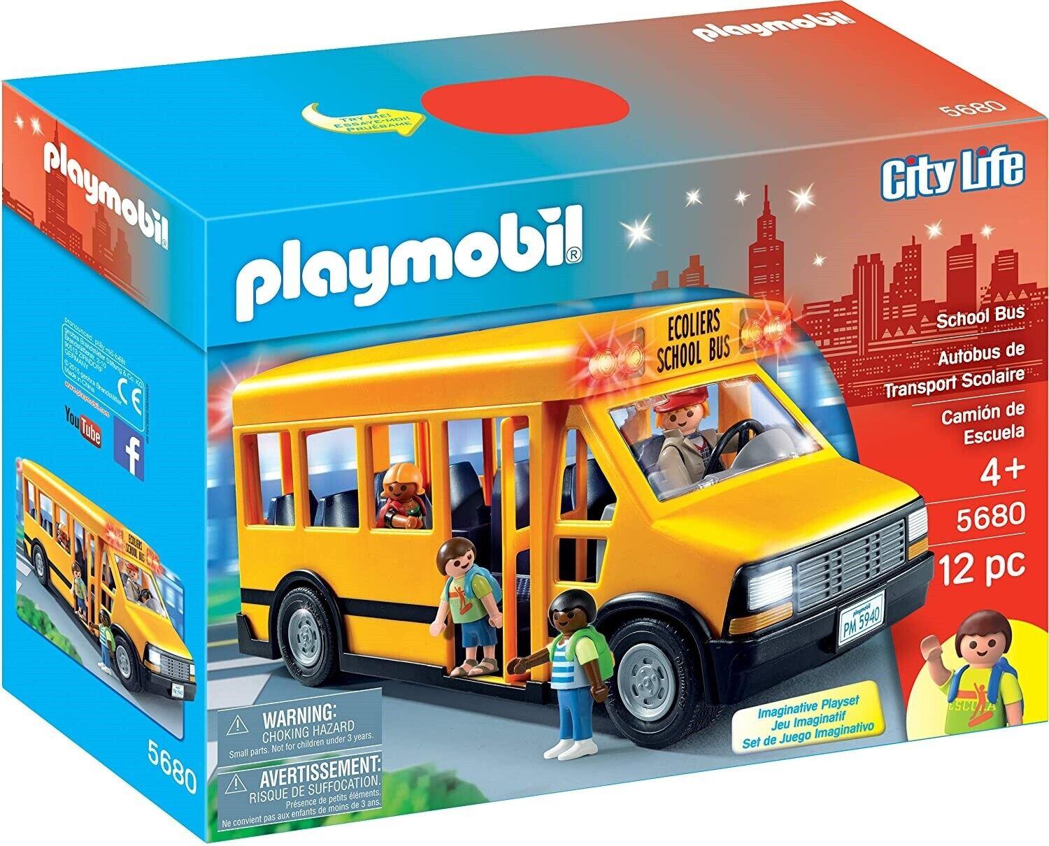 Playmobil 5680 School Bus Ages 4+ Toy Car Race Play Home Truck Gift Pre