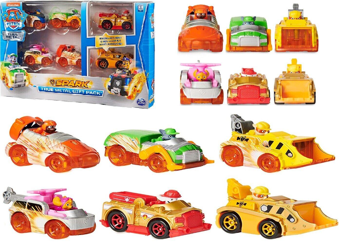 Paw Patrol True Metal Spark Gift Pack of 6 Collectible Die-Cast Car Ages 3+ Toy