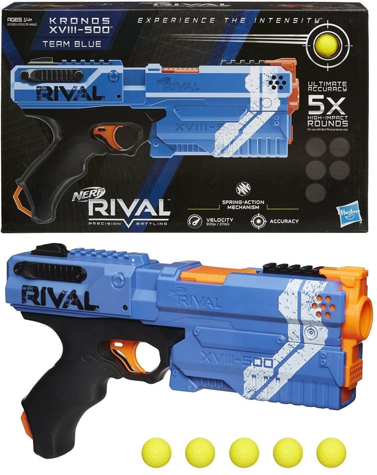 NERF Rival Kronos-Blue XVIII-500 Blaster-Ages 14+ Toy Gun Fire Play Fight
