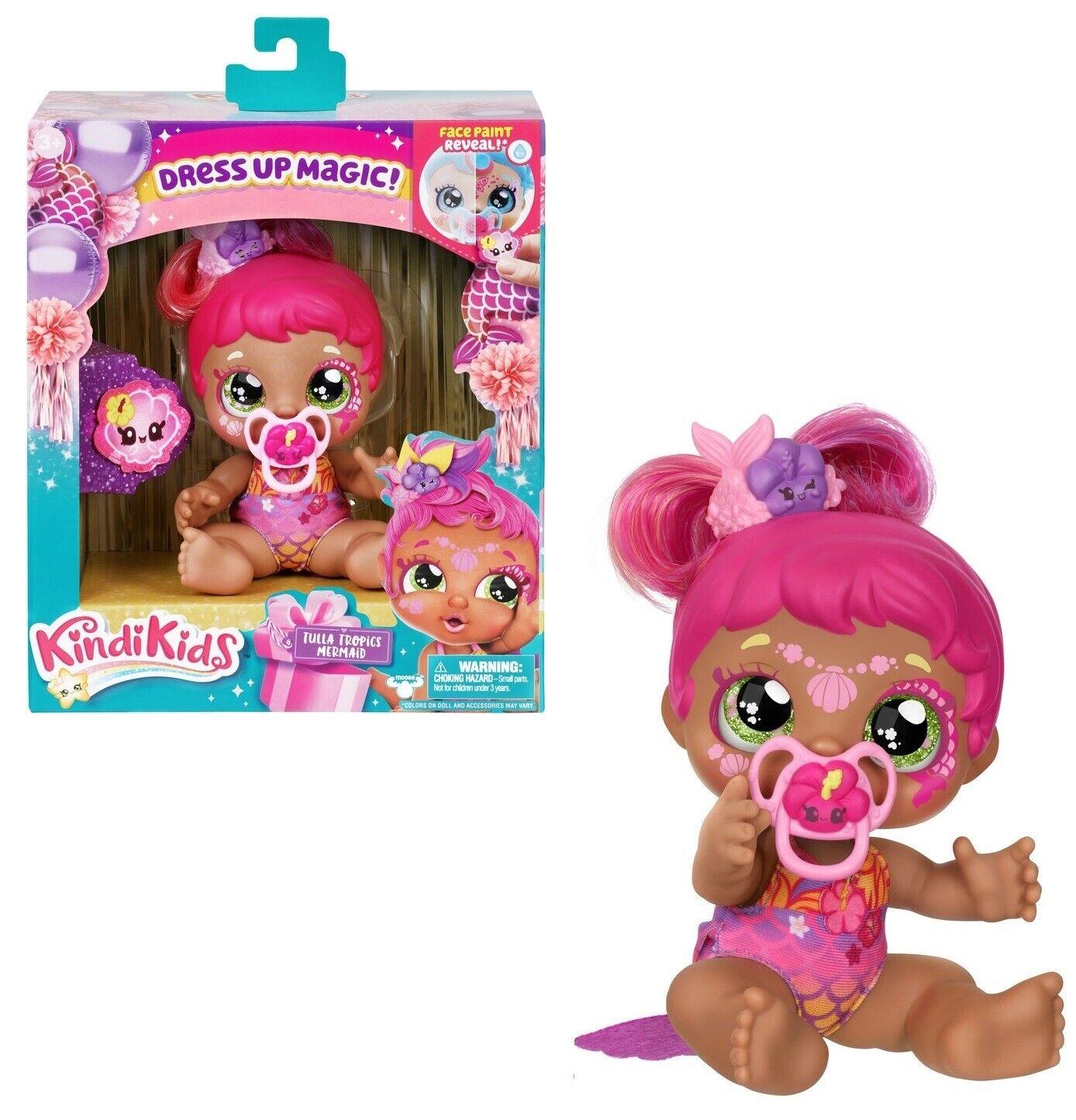 Kindi Kids - Baby Tulla Tropics Mermaid - Dress Toddler face Paint Reveal Doll Unicorn Play Fun