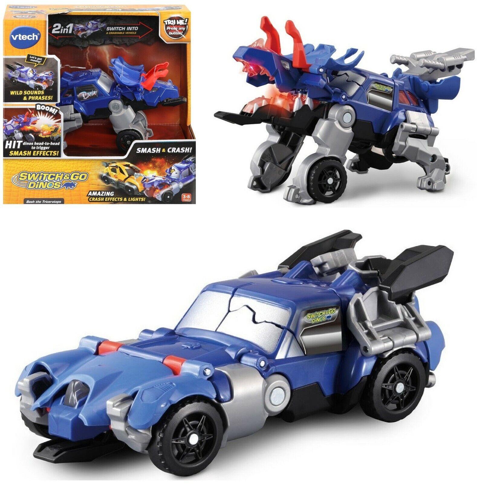 Vtech Switch & Go Dinos-Bash & the Triceratops-Ages 3+ Toy dino Car transformer