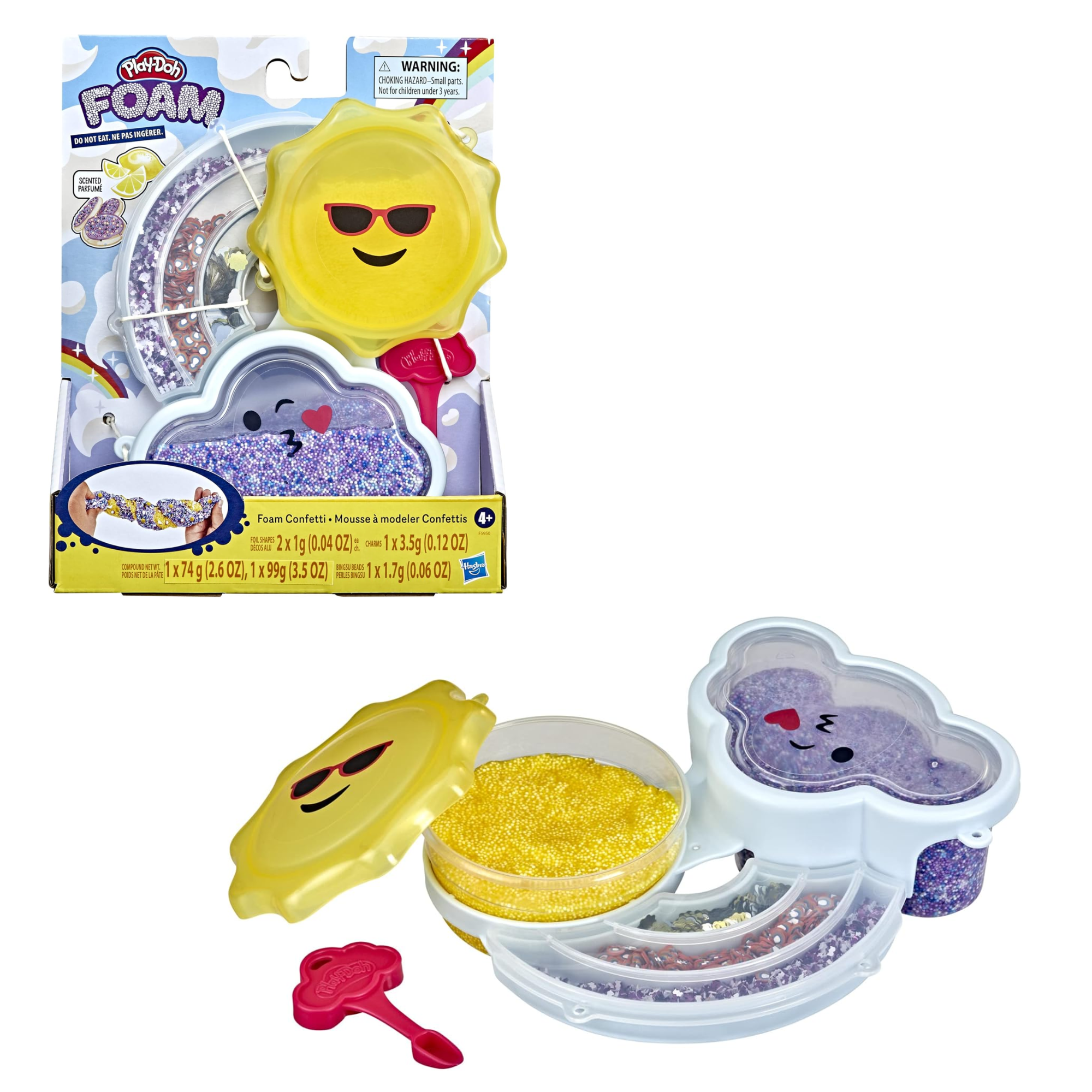 Play-Doh Foam Confetti Mixing Kit Non-Toxic Tactile Toy for Kids 4+