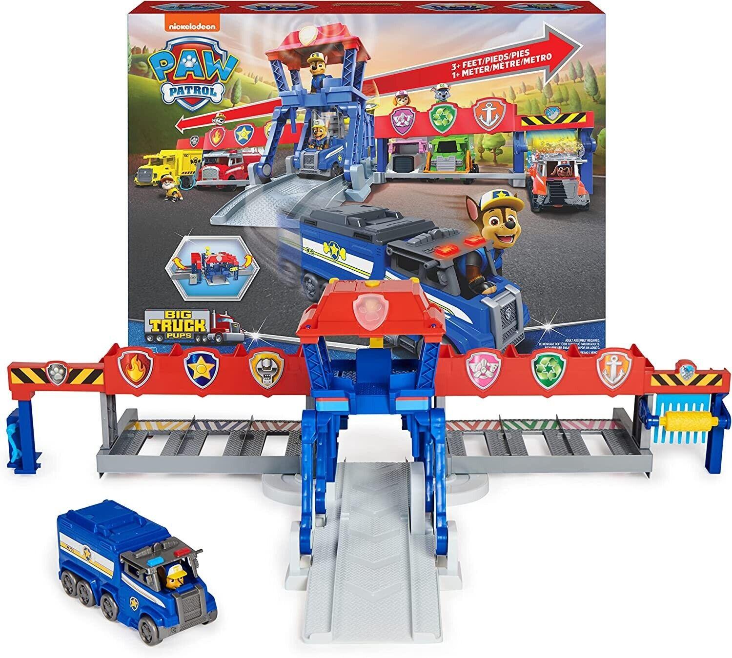 Paw Patrol Big Truck Pups Truck Stop HQ 3ft Wide Transforming Playset Race Car