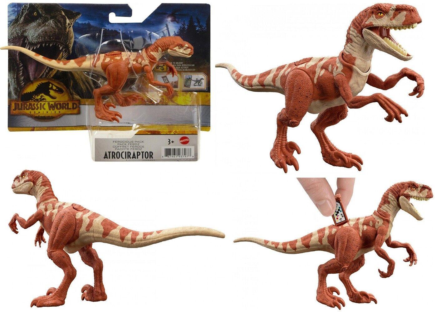 Jurassic World Dominion Ferocious Pack Atrociraptor Action figure for Ages 3+