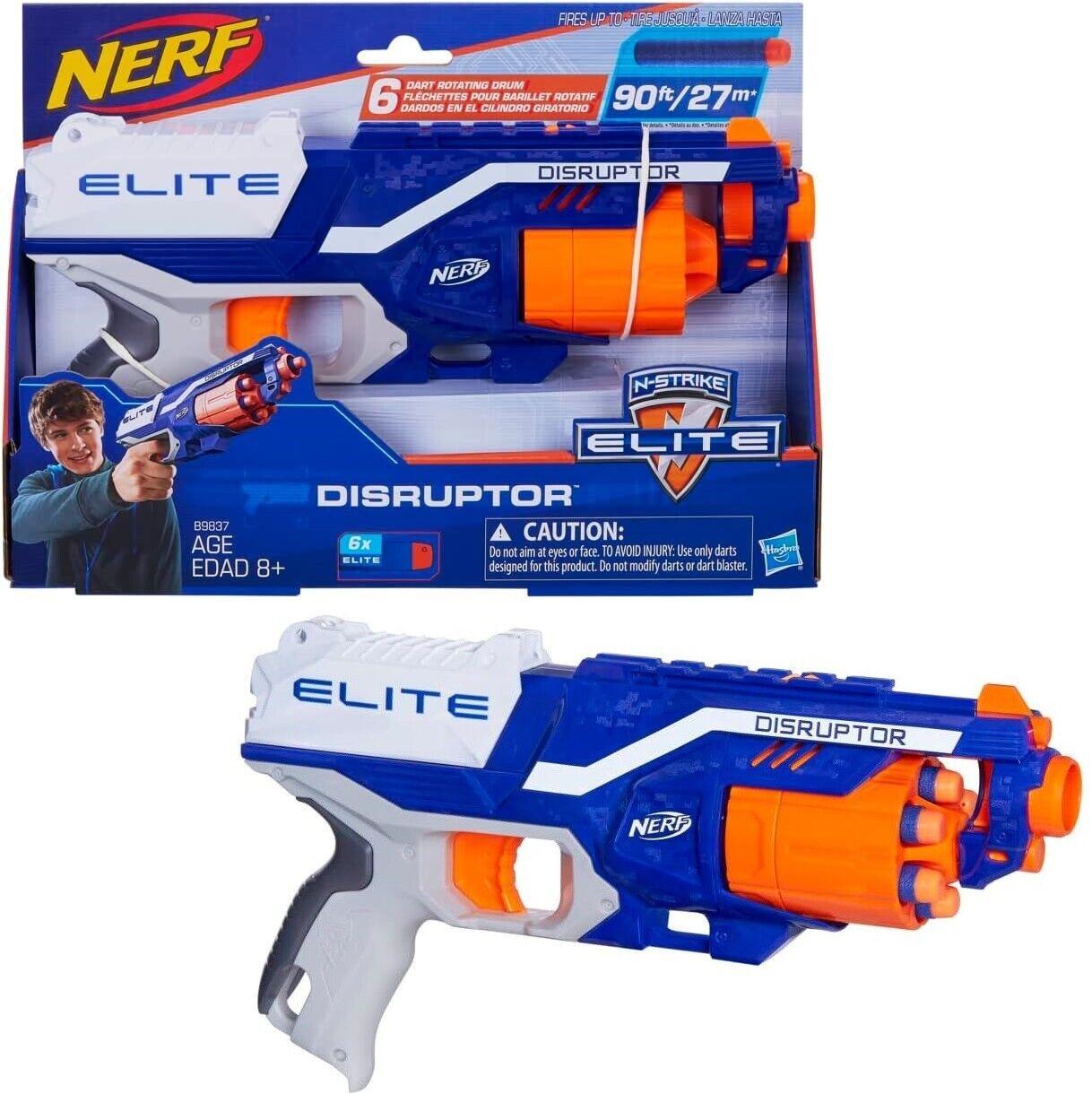NERF Elite Disruptor Blaster Slam Fire Action 6 Dart Rotating Drum New Toy Gun