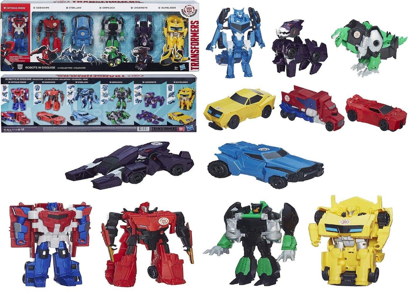Transformers Robots in Disguise 6 Figures Car Robot Optimus Prime Bumblebee Play