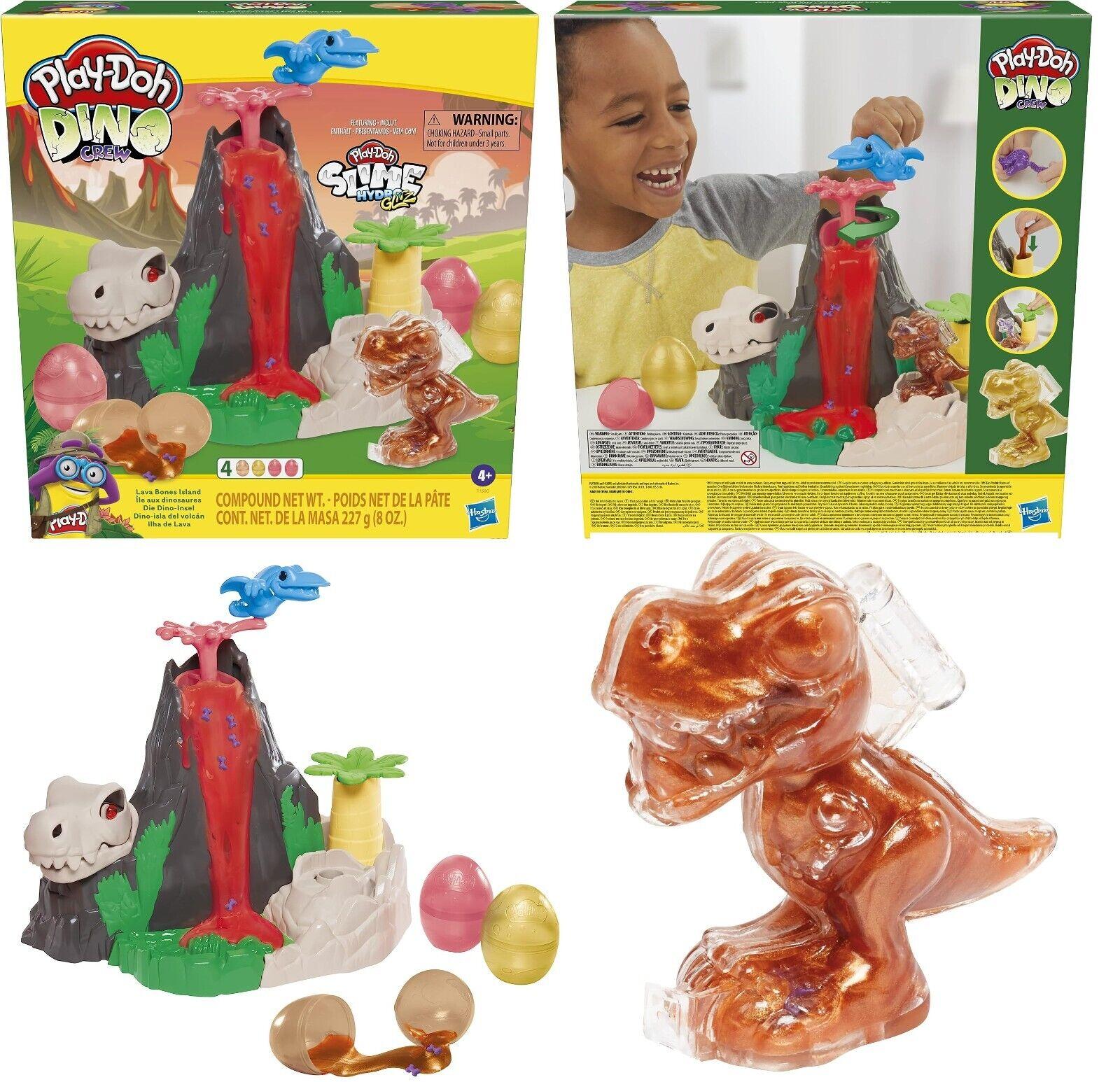 Playdoh Slime Dino Crew Lava Bones Island Volcano Playset with Dinosaur Eggs