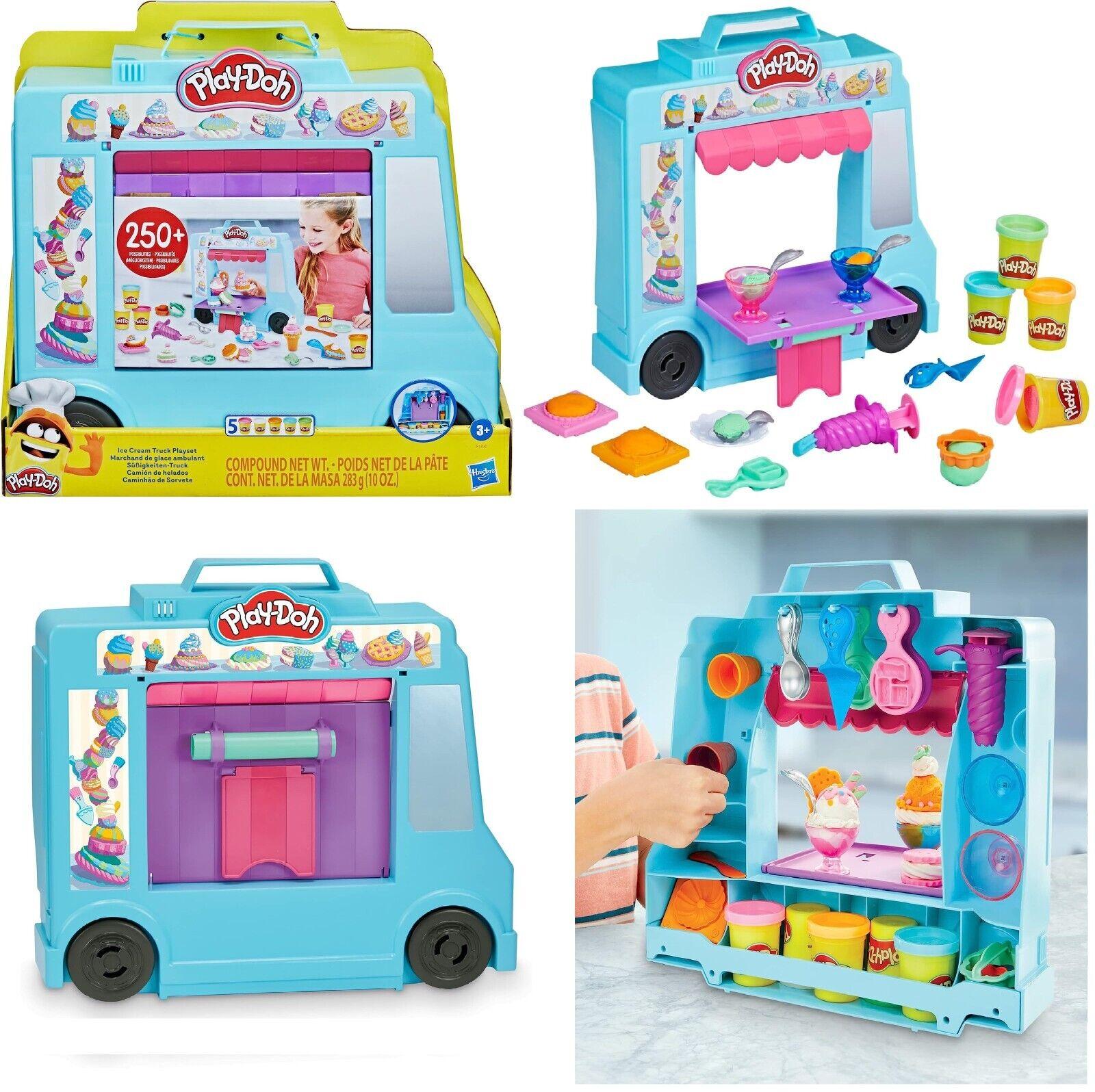 Play-Doh Ice Cream Truck Playset With 20 Tools Pretend Play Modeling Compound
