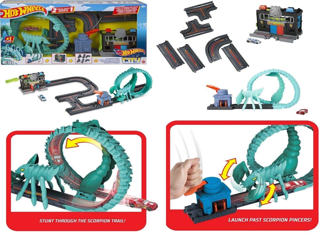 Hot Wheels City 2-in-1 Breakout Bundle Police Station & Toxic Scorpion Attack