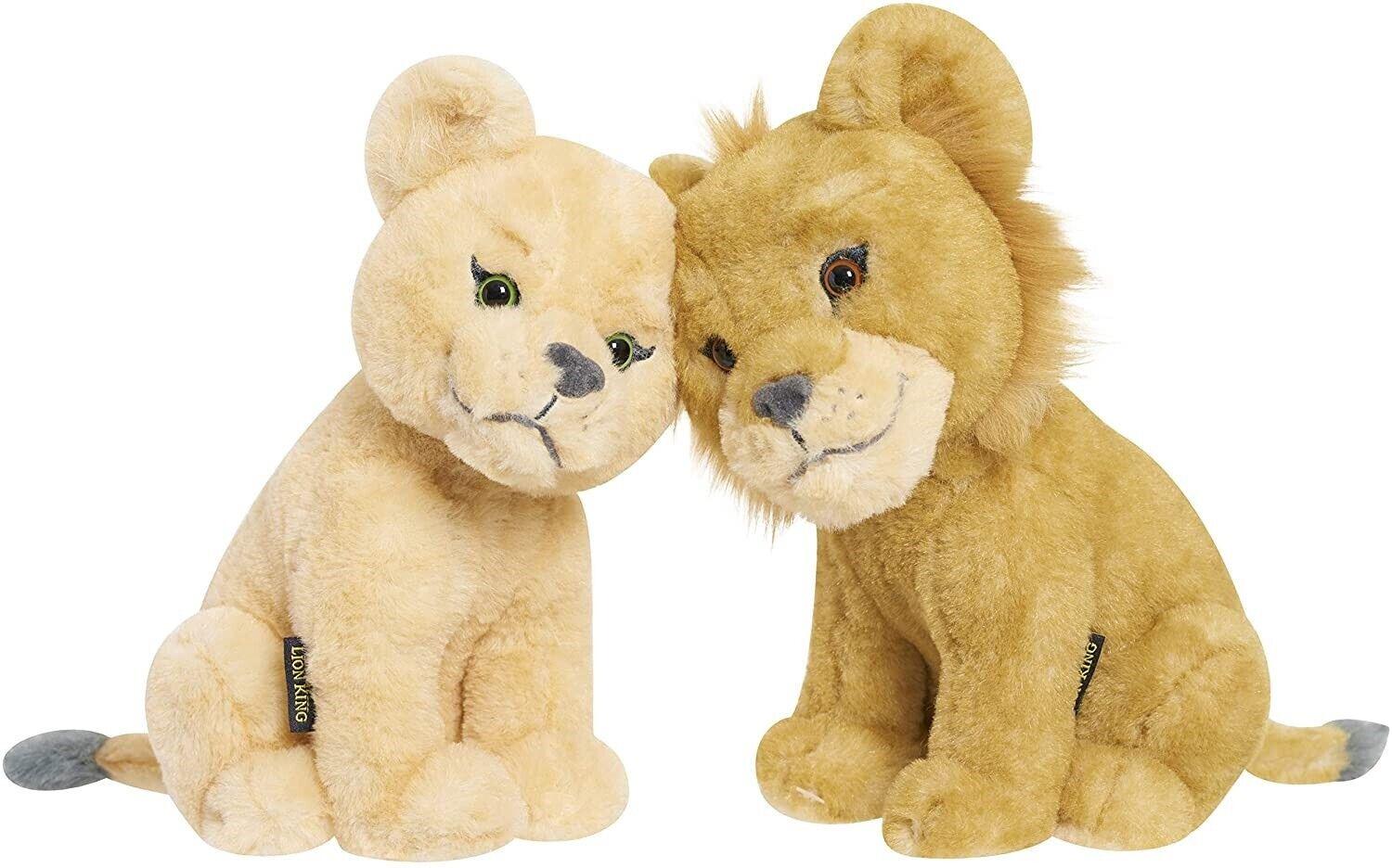 Lion King Kissing Simba and Nala Soft Plush 2 Pack Bundle Ages 3+ Toy Play Gift