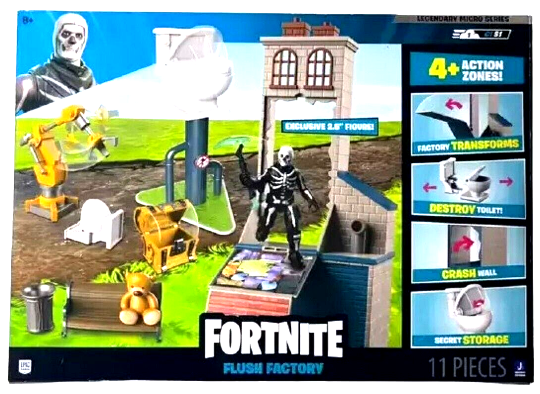 Fortnite Flush Factory Micro Legendary Series POI Play Teddy Bear Video Game