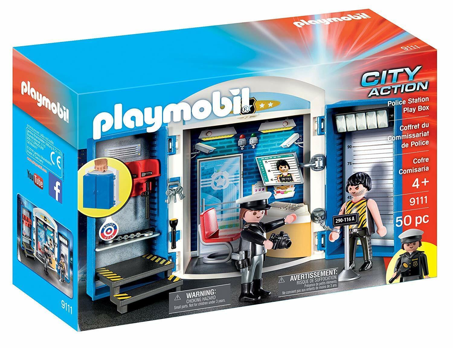 PLAYMOBIL 9111 Police Station Play Box Ages 4+ Toy Fight Car Camera Key