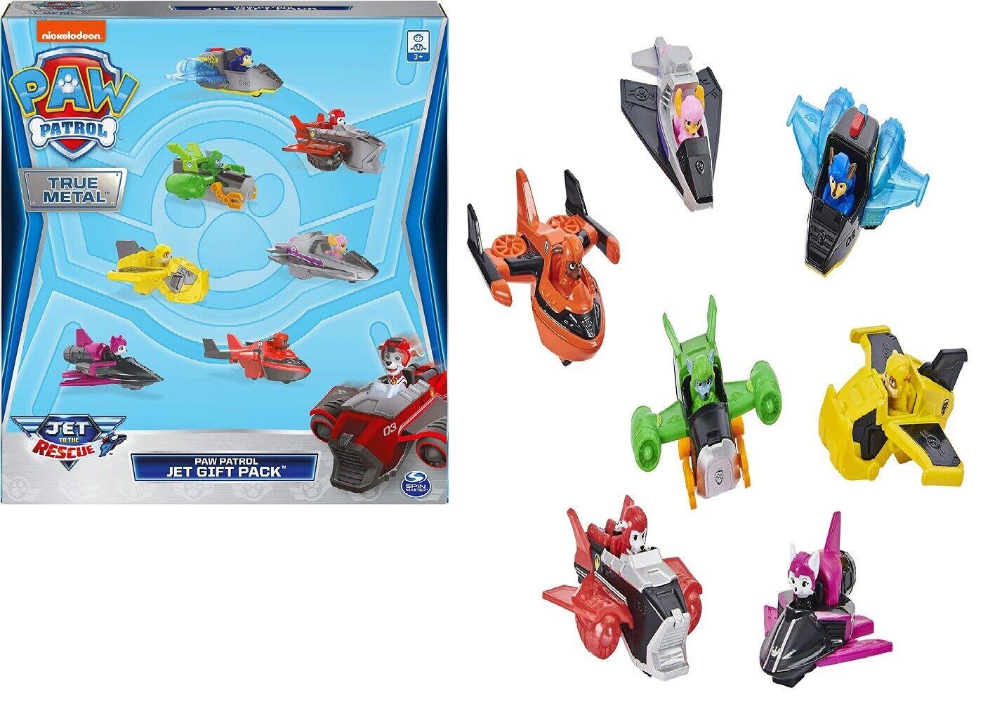 Paw Patrol True Metal Jet to Rescue Gift Pack 7 Vehicles 3+ Toy Plane Car Race