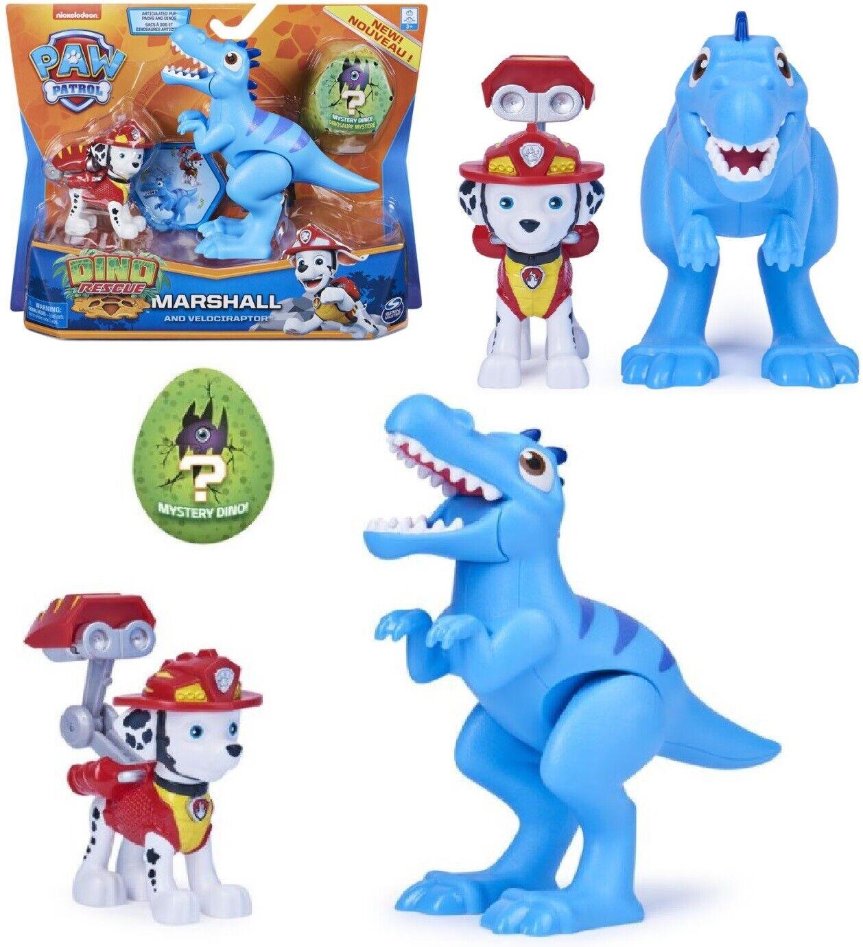 PAW Patrol-Marshall & Velociraptor Rescue Hero Ages 3+ Toy Action Dinosaur Pet