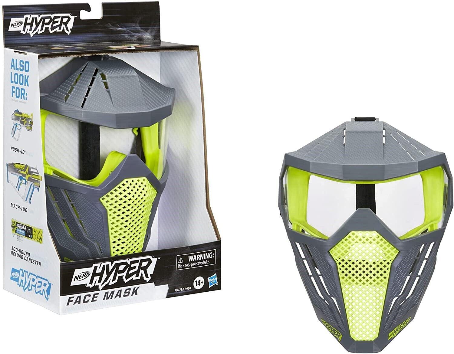 Nerf Hyper Green and Black Face Mask-Ages 14+ Toy Gun Blaster Fire Play Rounds Gift