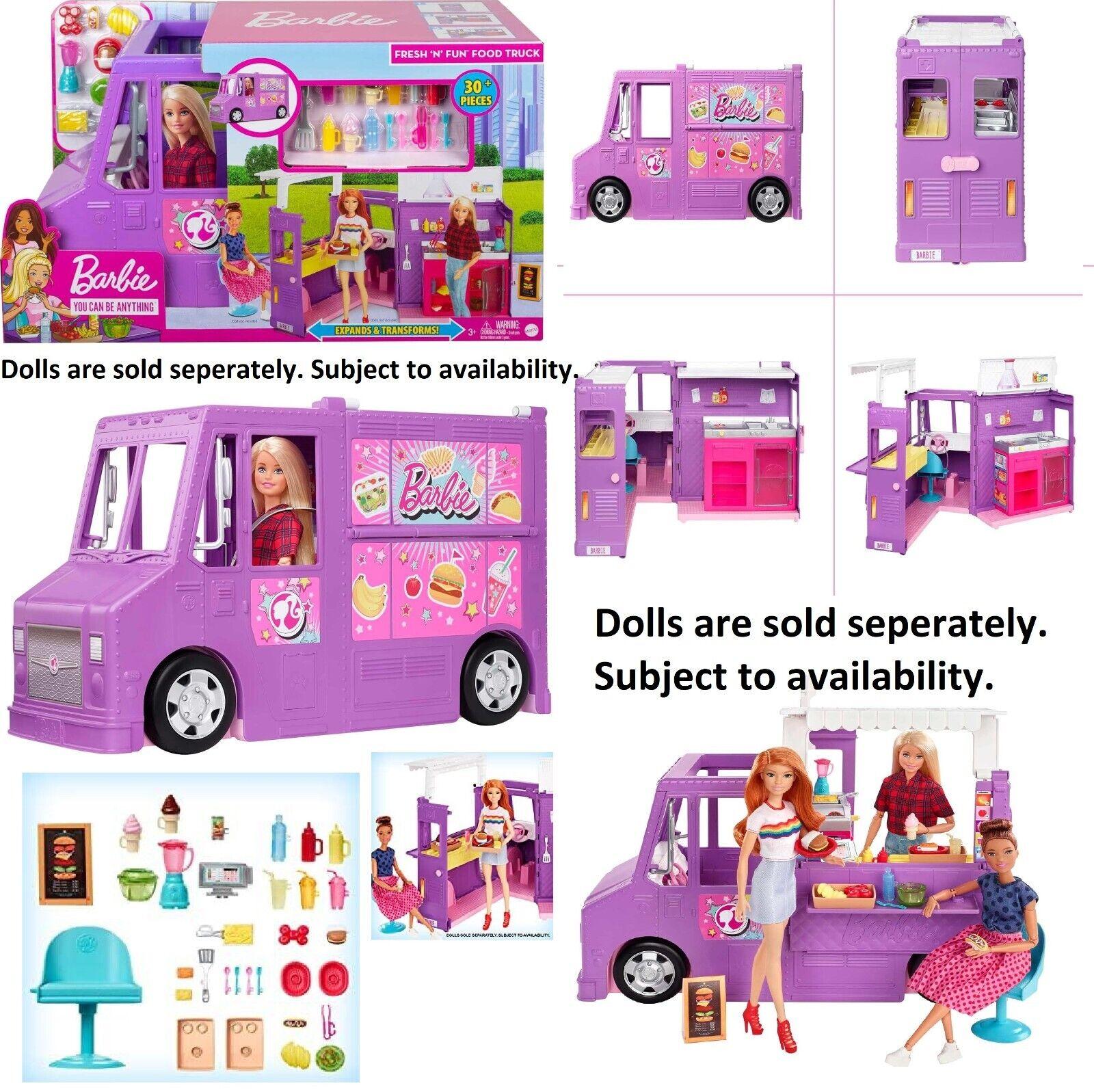 Barbie Fresh 'n Fun Food Truck Opens to Cooking Areas with 30+ Realistic Pieces