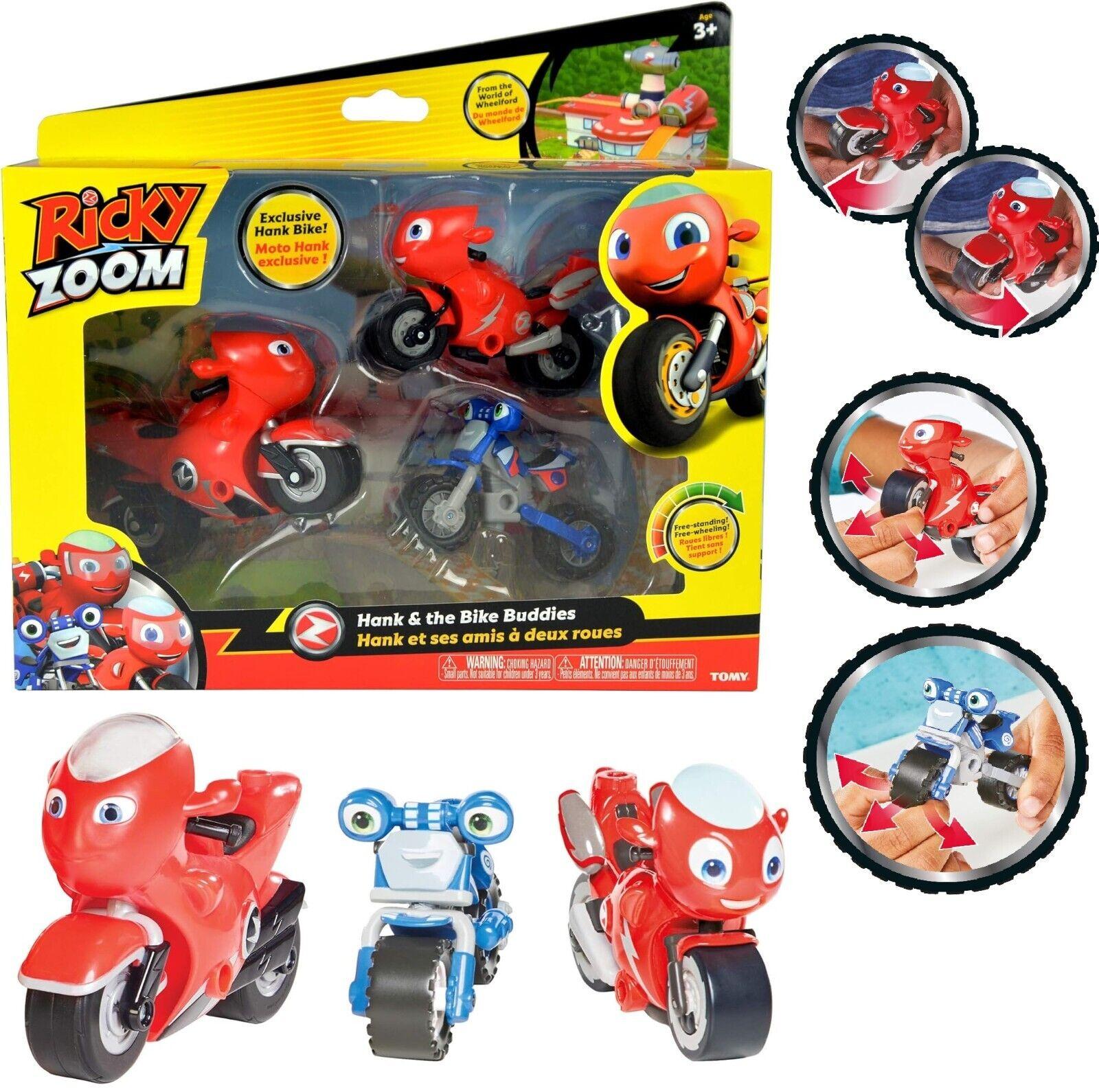 Ricky Zoom Hank & The Bike Buddies Motorcycle Toys Set of 3 Bikes Race Play
